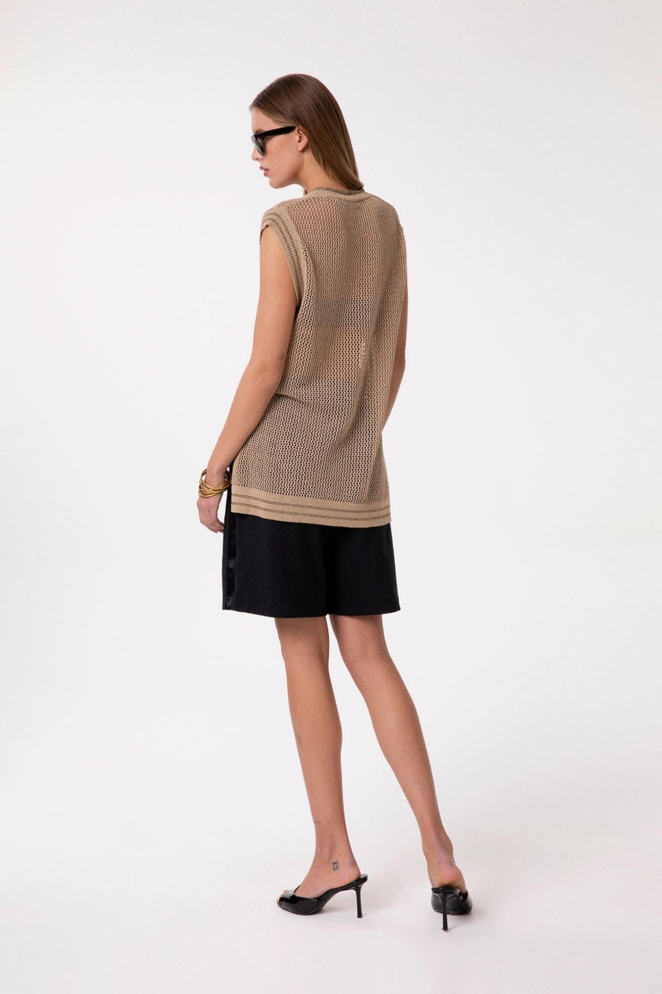 Canotta Over In Maglia  Beige - Gaëlle Paris GAABW09486-MTTM0001 BE00 GAELLE 