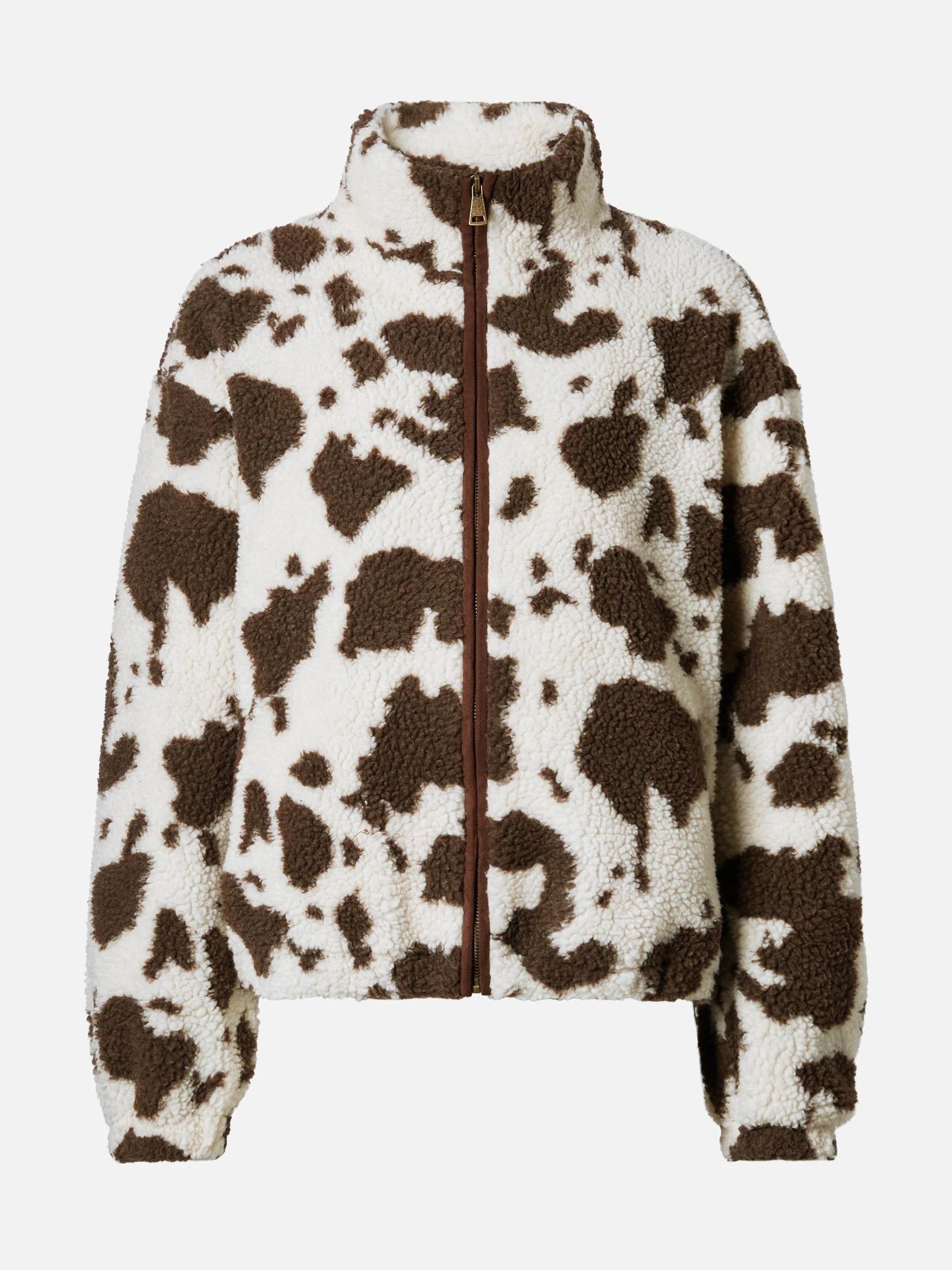 Giacca teddy Bercy con stampa muccata e dettagli in eco suede BCY0001 00198I MC2 SAINT BARTH 