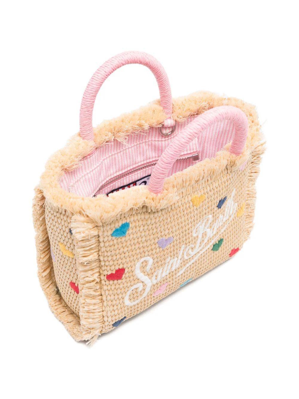 MC2 ST. BARTH  Borsa Vanity Mini MC2 Saint barth beige con motivo a cuore<BR/> VAMI009L 00344L MC2 SAINT BARTH 