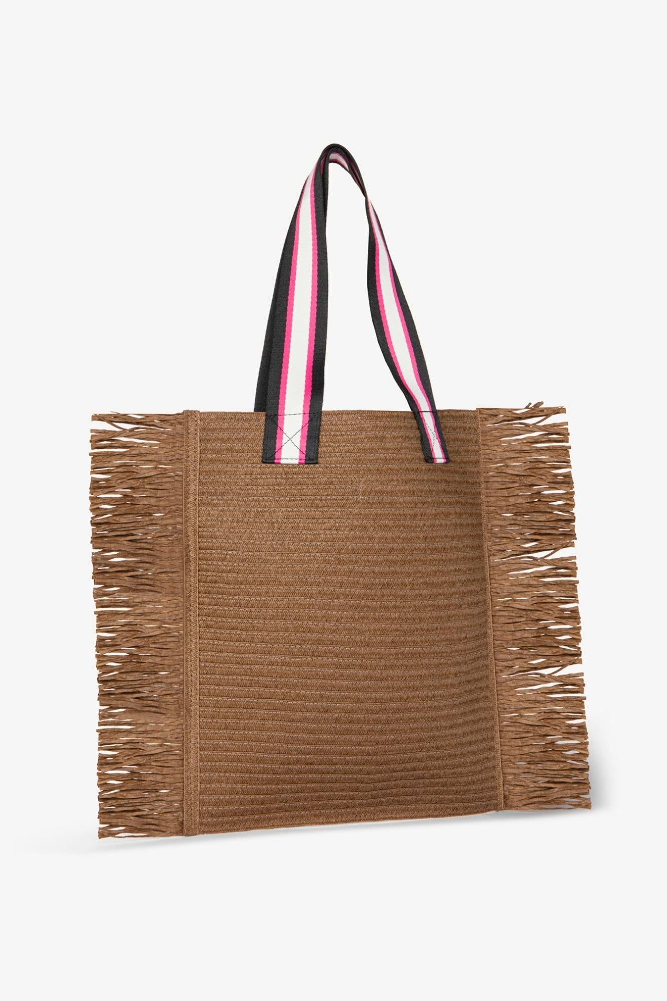 Maxi Shopper Rafia Ricamo Firma  Nero - Gaëlle Paris GAACW03194-TMFO0005 NE01 GAELLE 