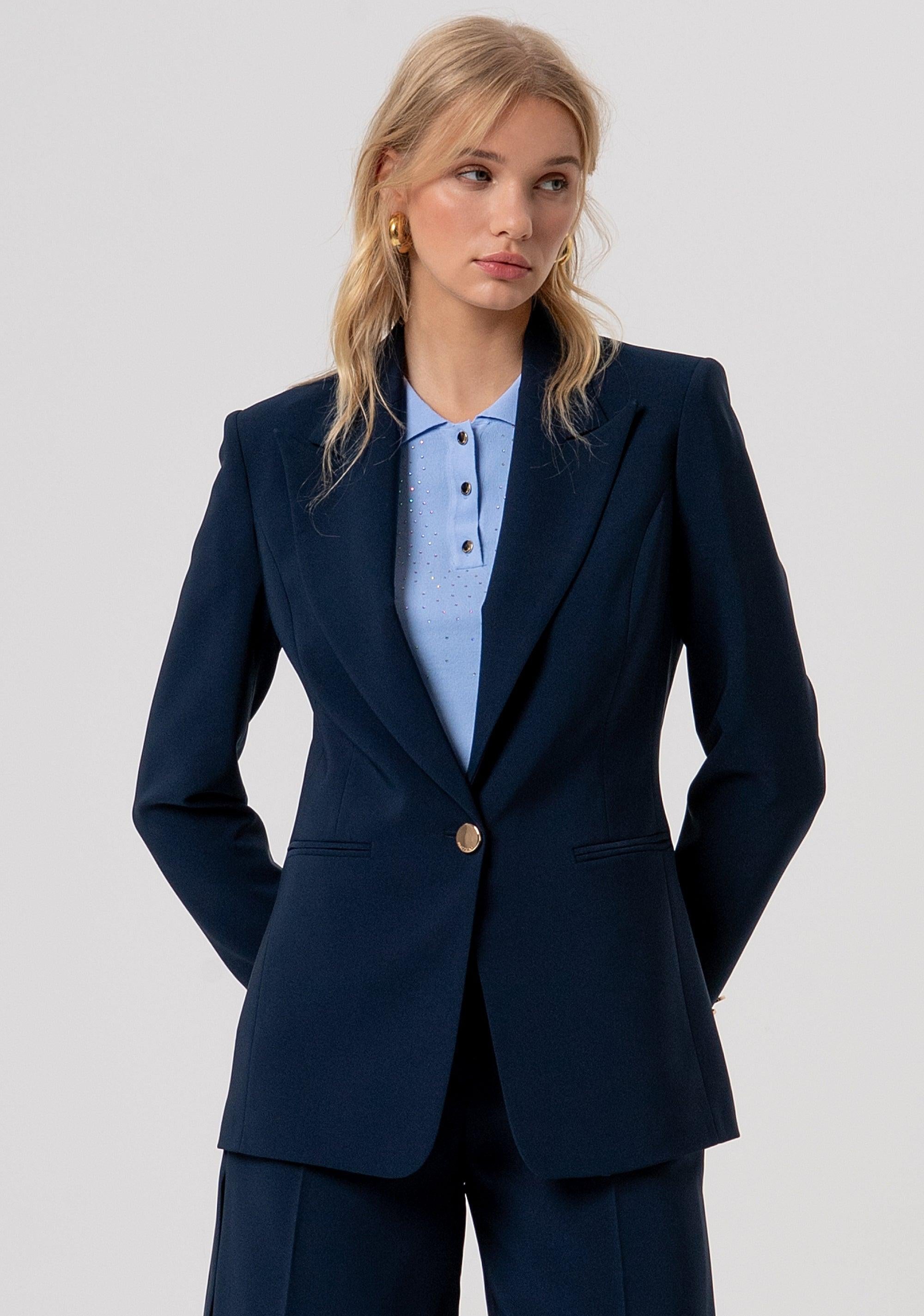 Blazer regular monopetto darkblue FR26SJ2001W42901 117 FRACOMINA 
