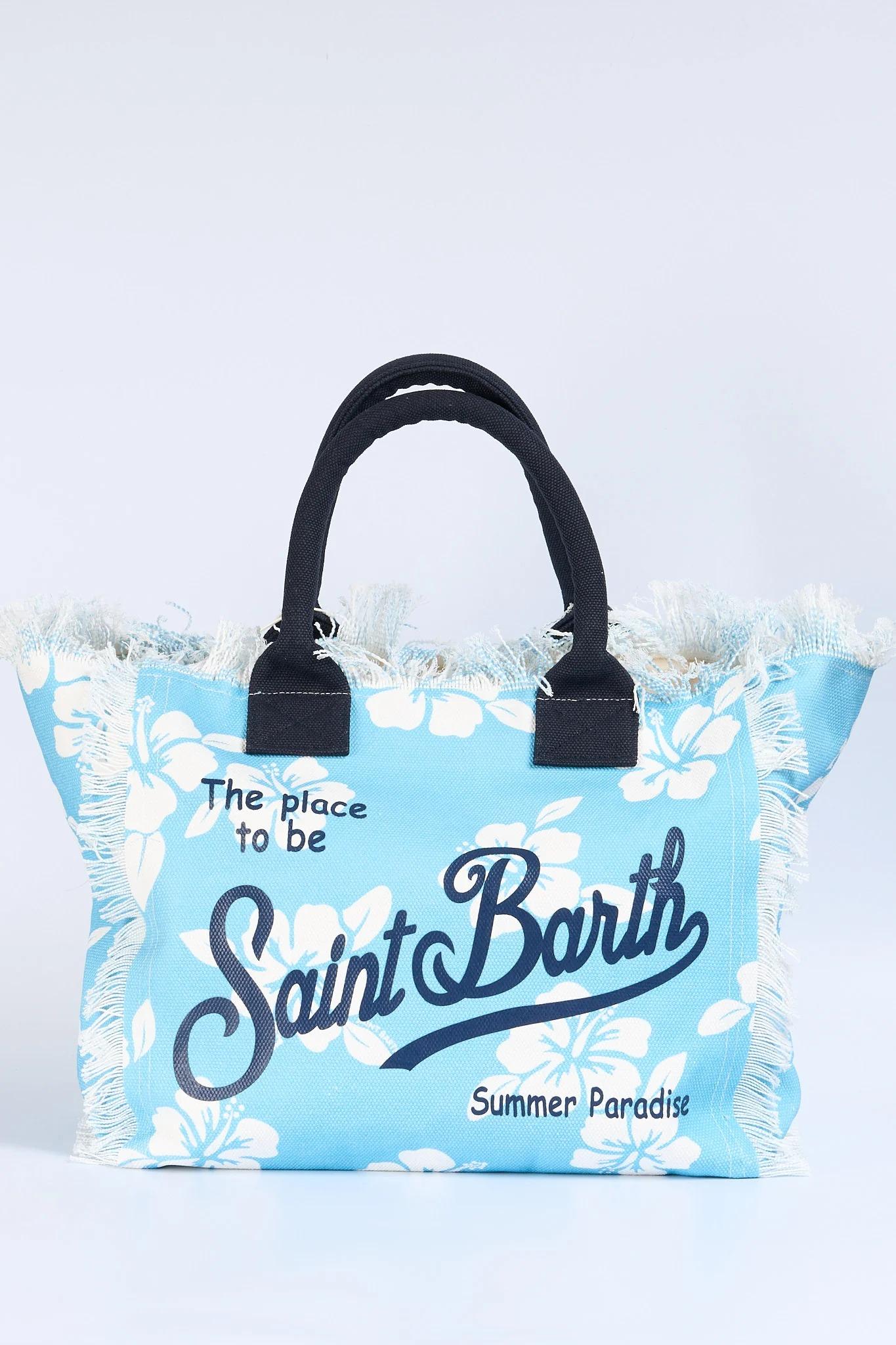 mc2 saint barth<BR/>borsa vanity hibiscus bianco/azzurro donna VANI001 07532L MC2 SAINT BARTH 