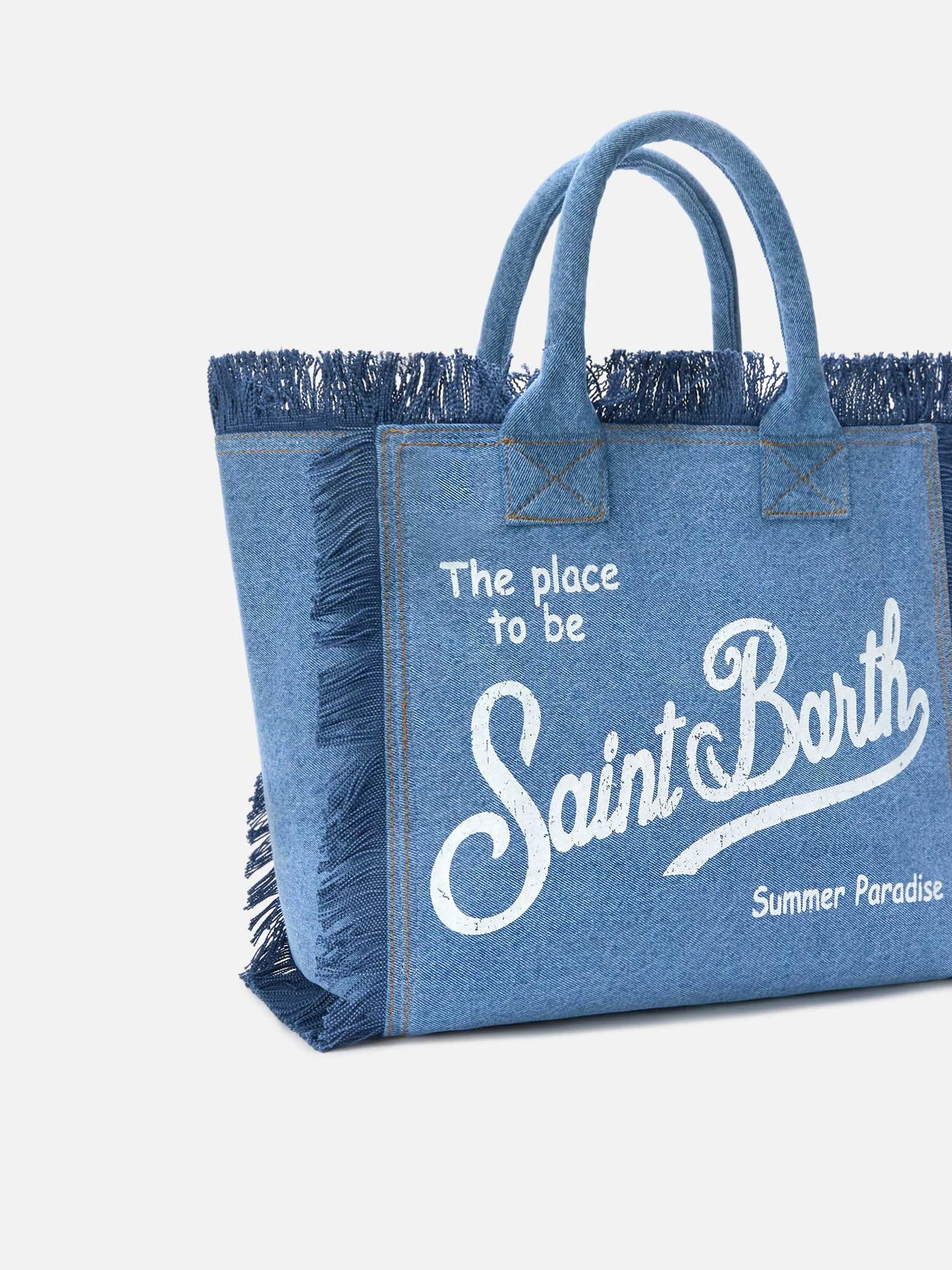 Borsa Vanity regular in denim lavaggio medio VANI001 00009L MC2 SAINT BARTH 