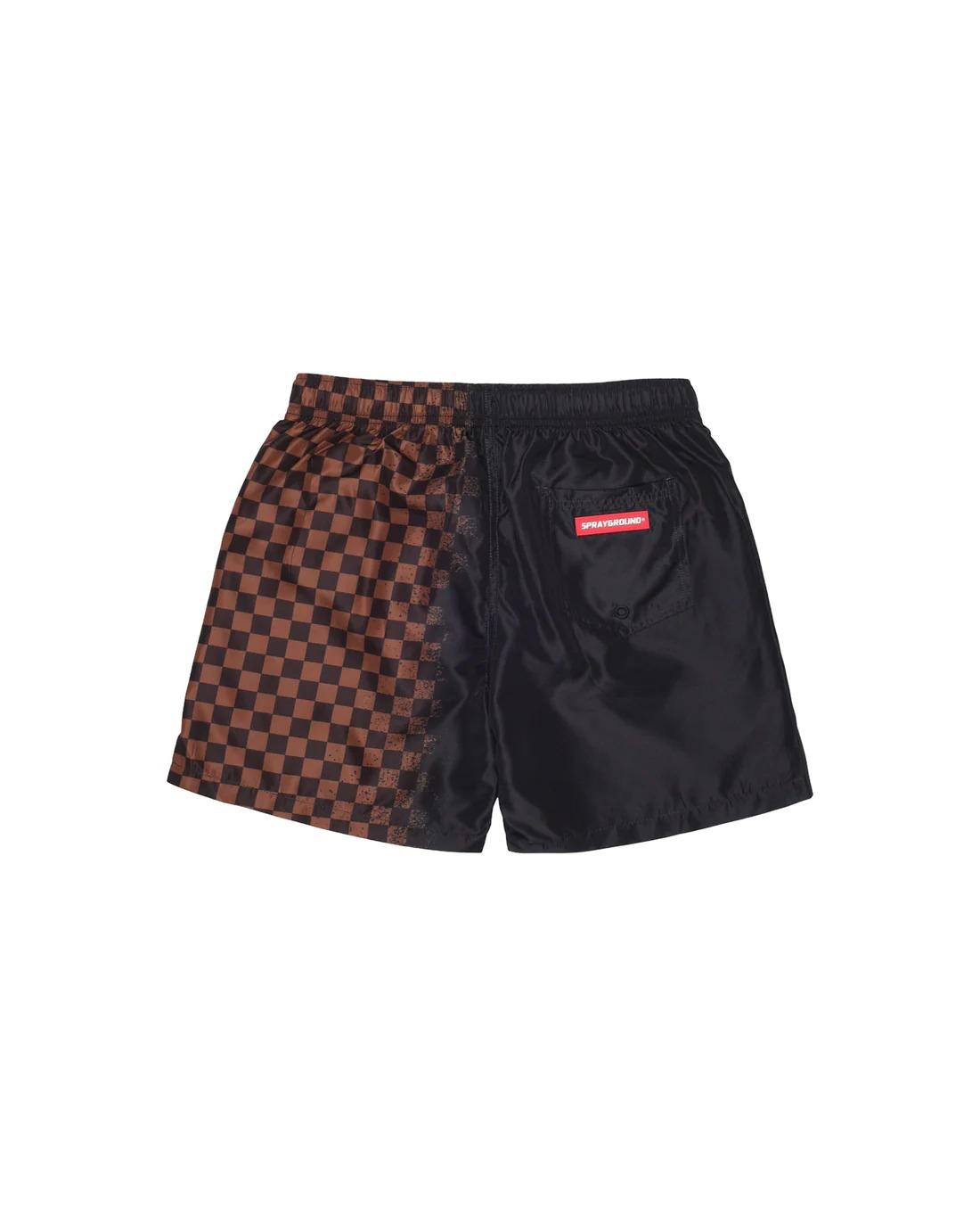 SPRAY SHARK IN PARIS BROWN SWIM TRUNKS BLK SPY1469 BLACK SPRAYGROUND 