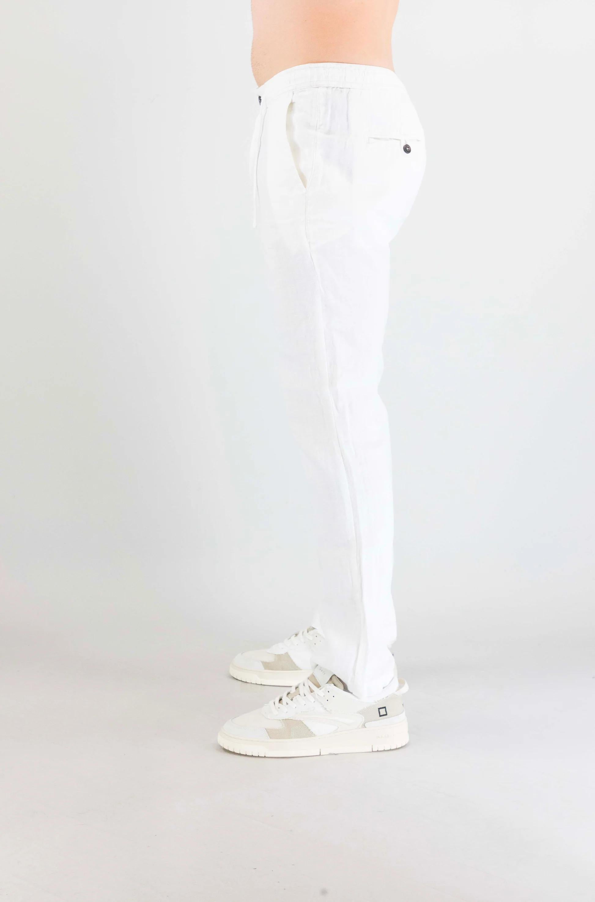 Pantalone portofino heavy linen dyed Bianco RRU90301P4230569 C0014 ROY ROGER'S 