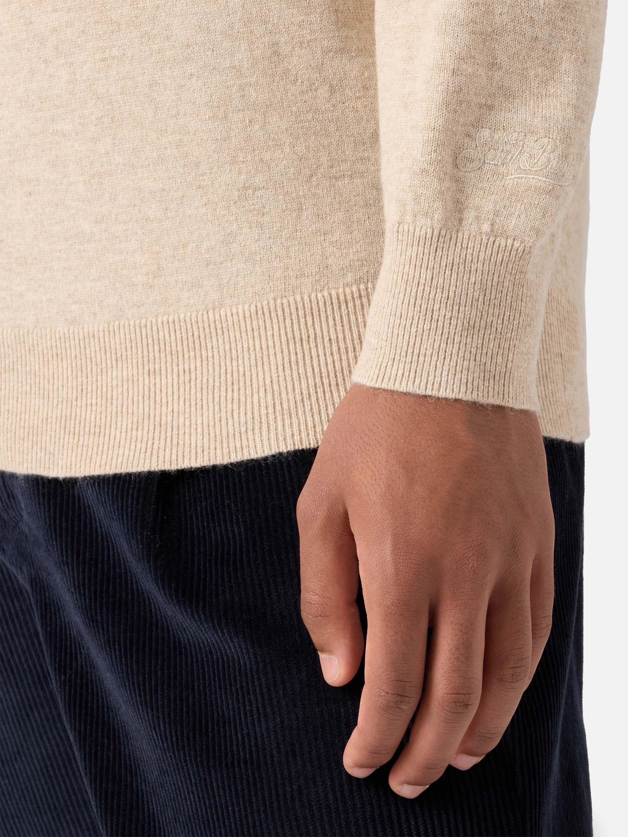 Maglione a girocollo Heron Light con ricamo Sto na bomba HER0024 03499I MC2 SAINT BARTH 