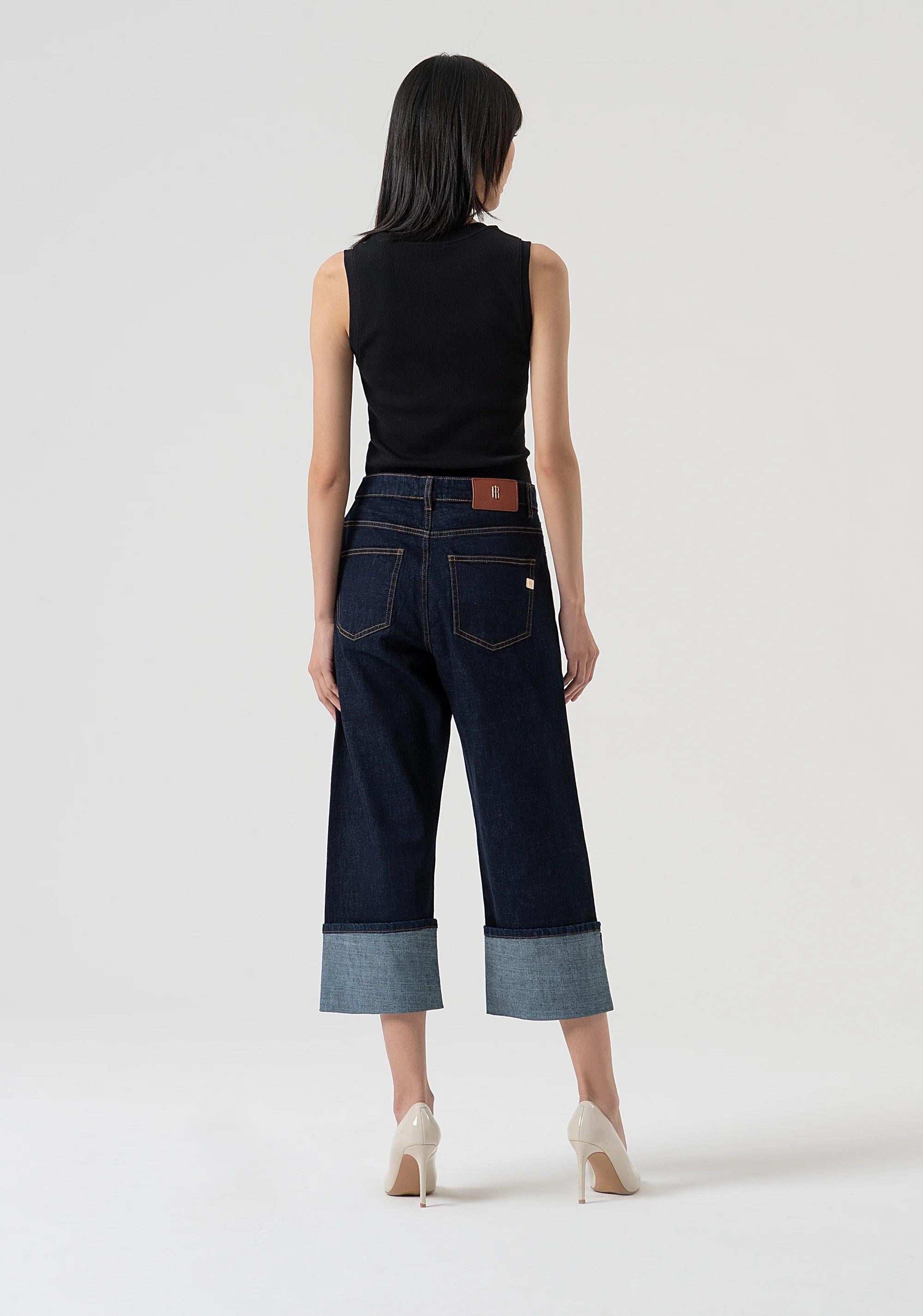 Fracomina Jeans boyfriend cropped in denim con lavaggio raw FP25WV5008D40193 L23 FRACOMINA 