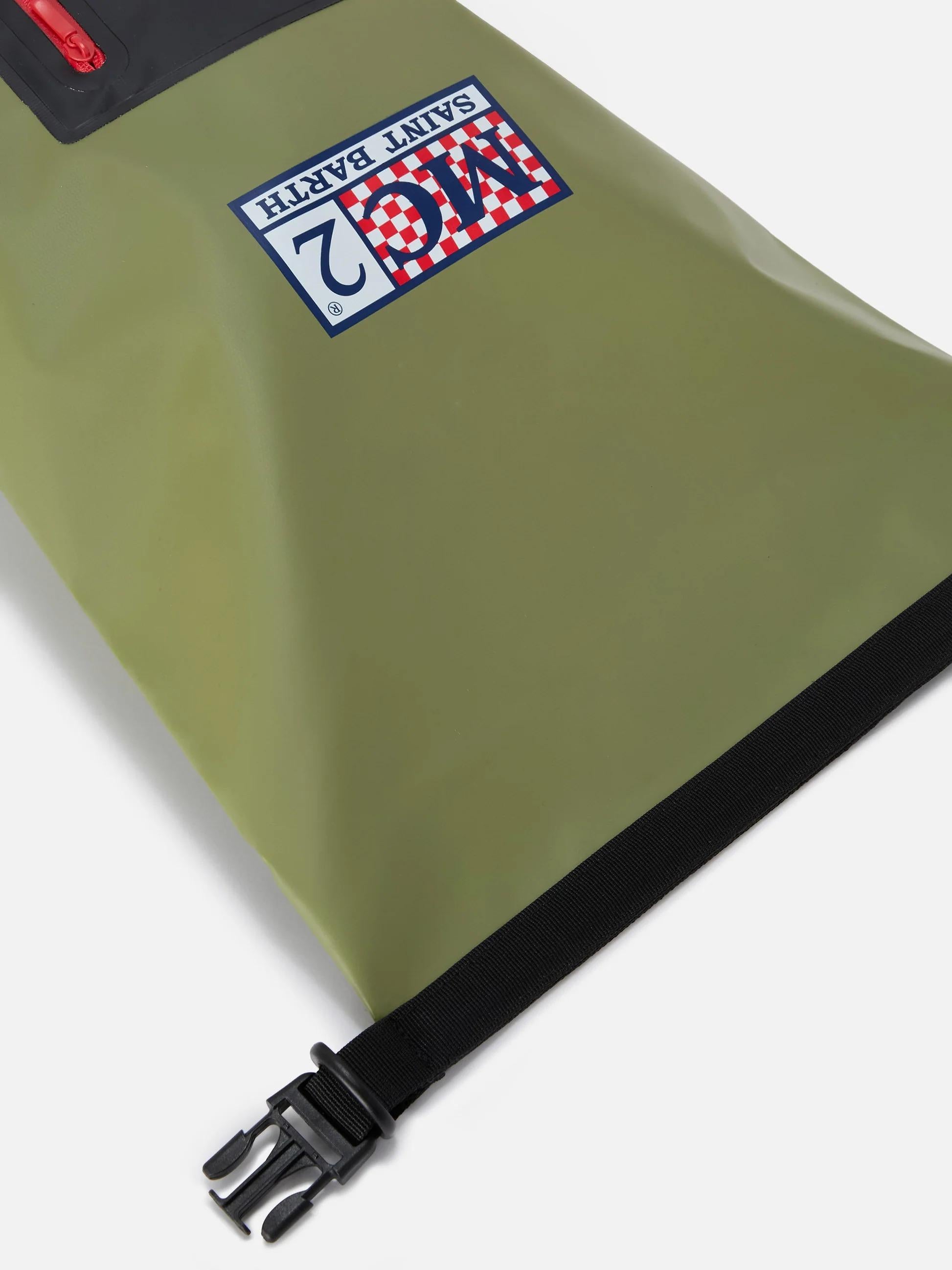 Zaino Backpack Aqua in PVC verde tinta unita con logo stampato BAQ0001 01993H MC2 SAINT BARTH 