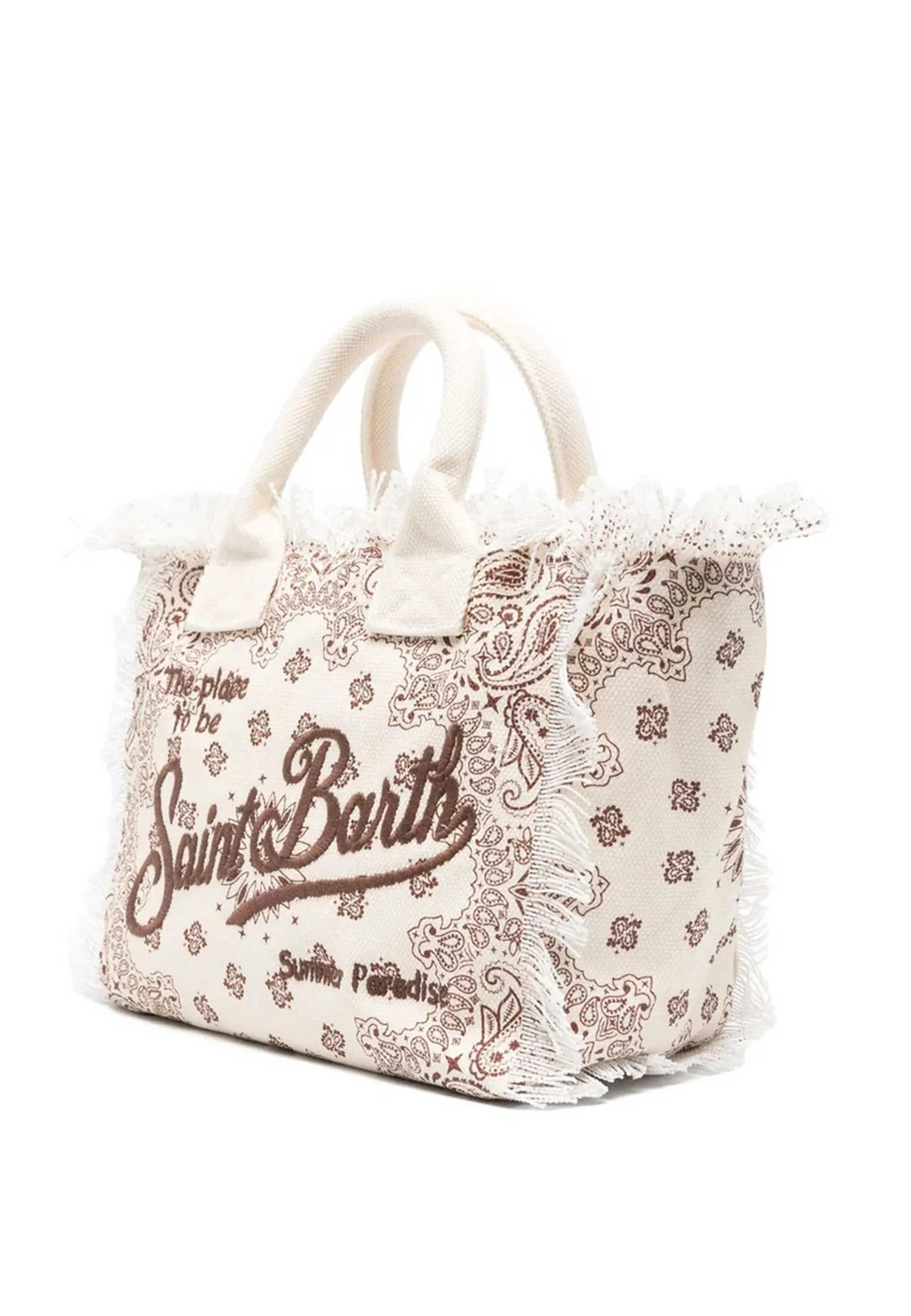 Mc2 saint barth Borsa Colette Bandana Beige Fantasia e Ricamo Marrone COL0001 02565L MC2 SAINT BARTH 
