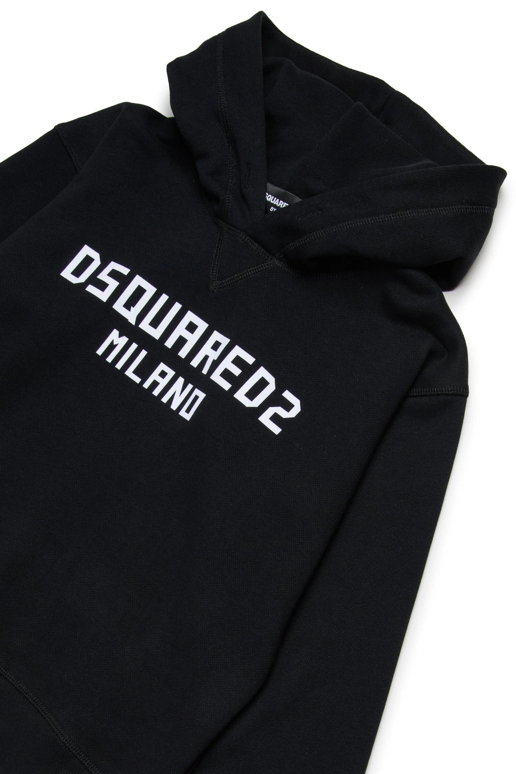 DSQUARED2<BR/>Felpa con cappuccio con logo nera DQ3184-D0A9U DQ900 DSQUARED KID 