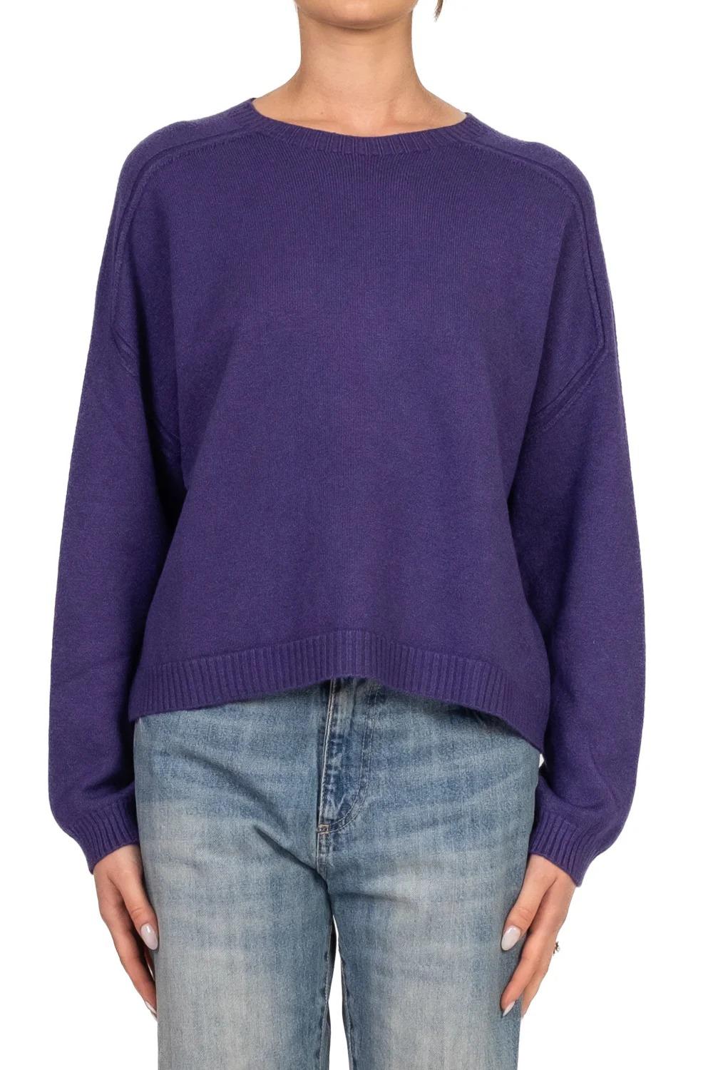 VICOLO - 77062F - MAGLIA SCATOLETTA GIROCOLLO VIOLA 77062F VIOLA VICOLO 