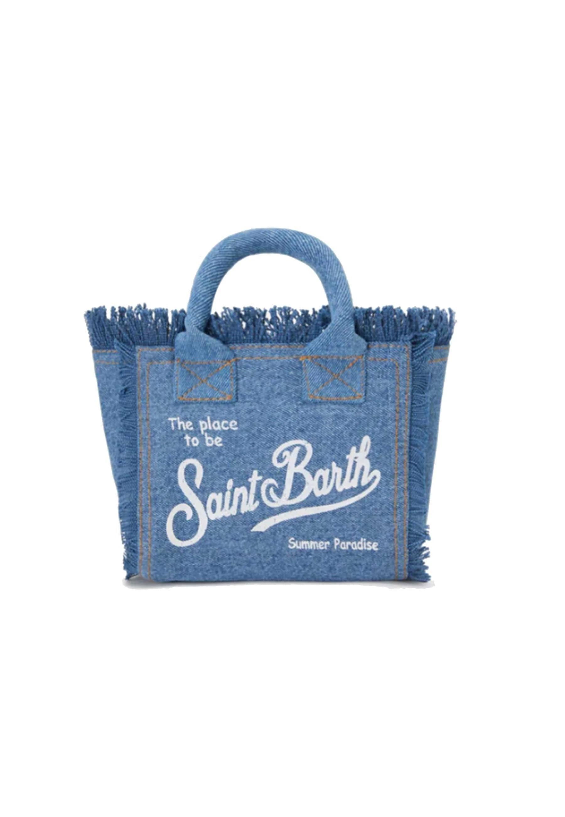 Mc2 saint barth Borsa Vanity Mini Denim Logo Bianco VAMI001 00009L MC2 SAINT BARTH 