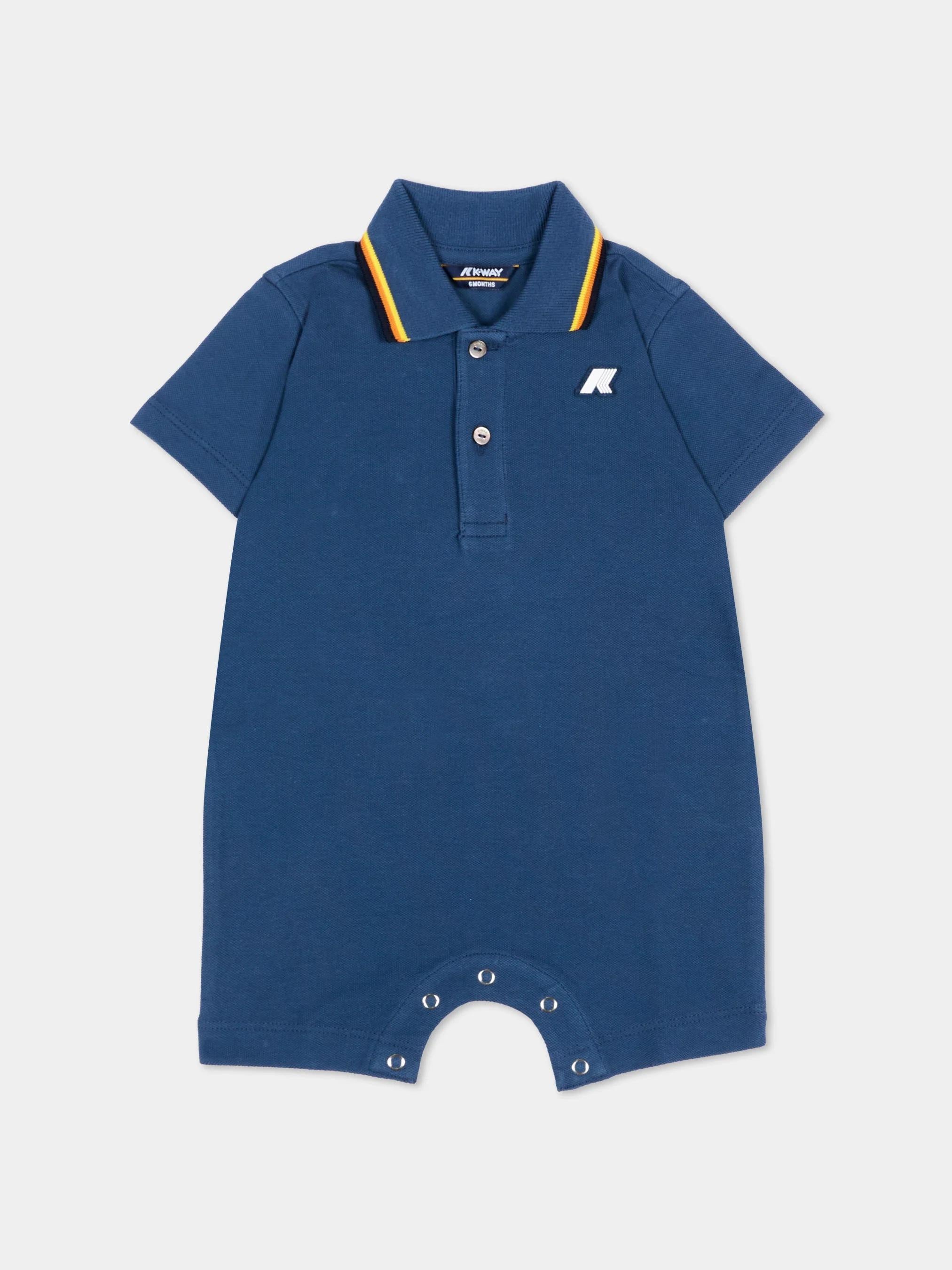 Babygrow unisex in piqué elasticizzato blu insignia K71373W B67 K-WAY 