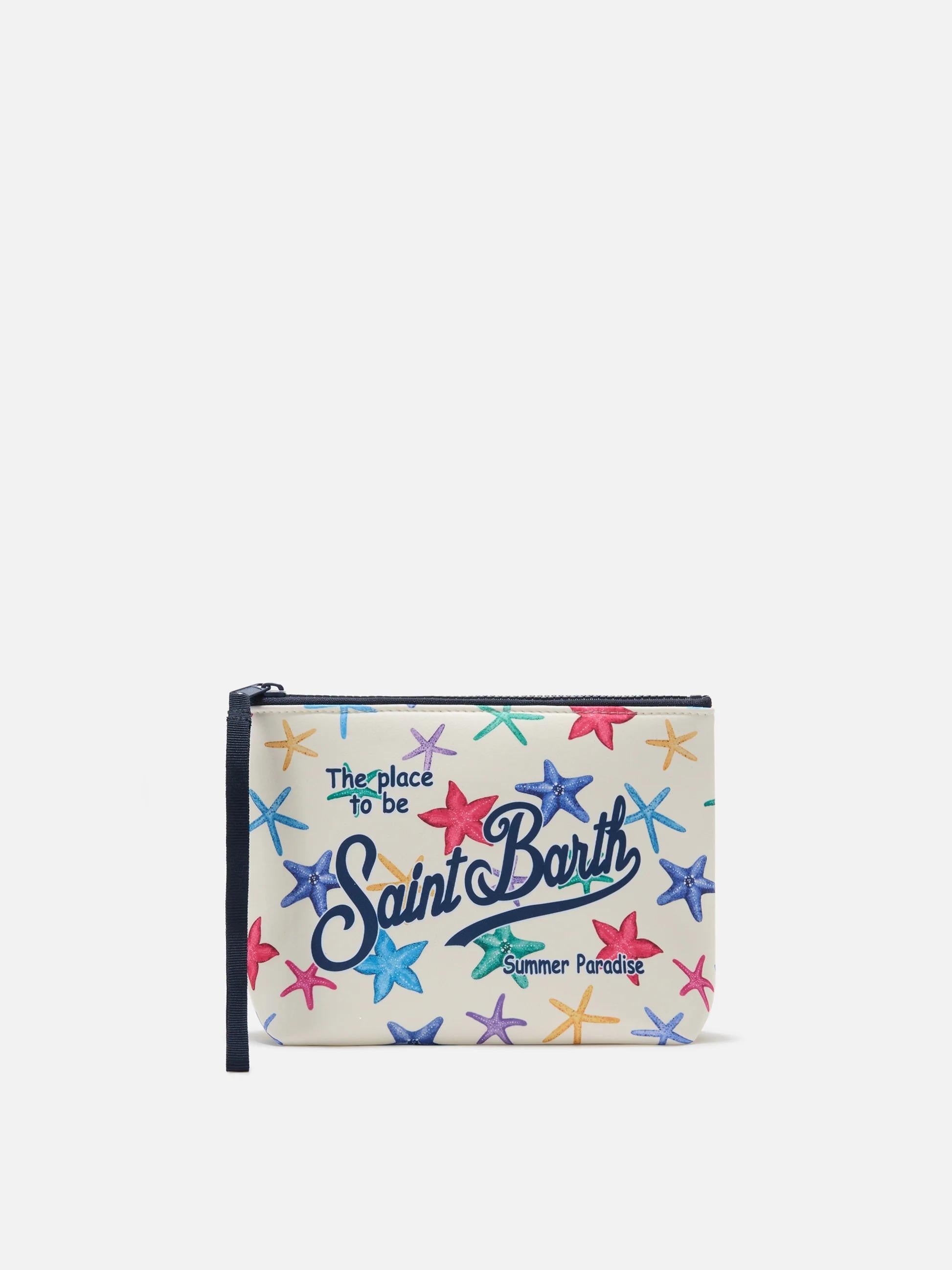 Pochette Aline in scuba beige con stampa stelle marine ALIN001 00578L MC2 SAINT BARTH 