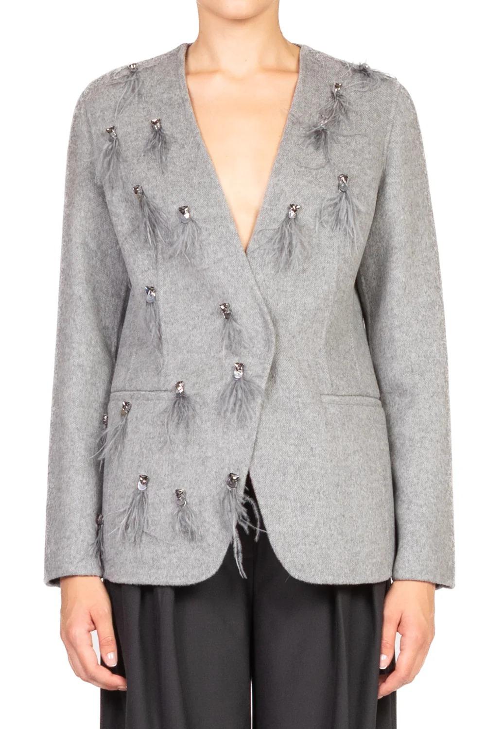 Vicolo - Giacca hand made con applicazioni Art. TF0034 GRIGIA TF0034 GRIGIO VICOLO 