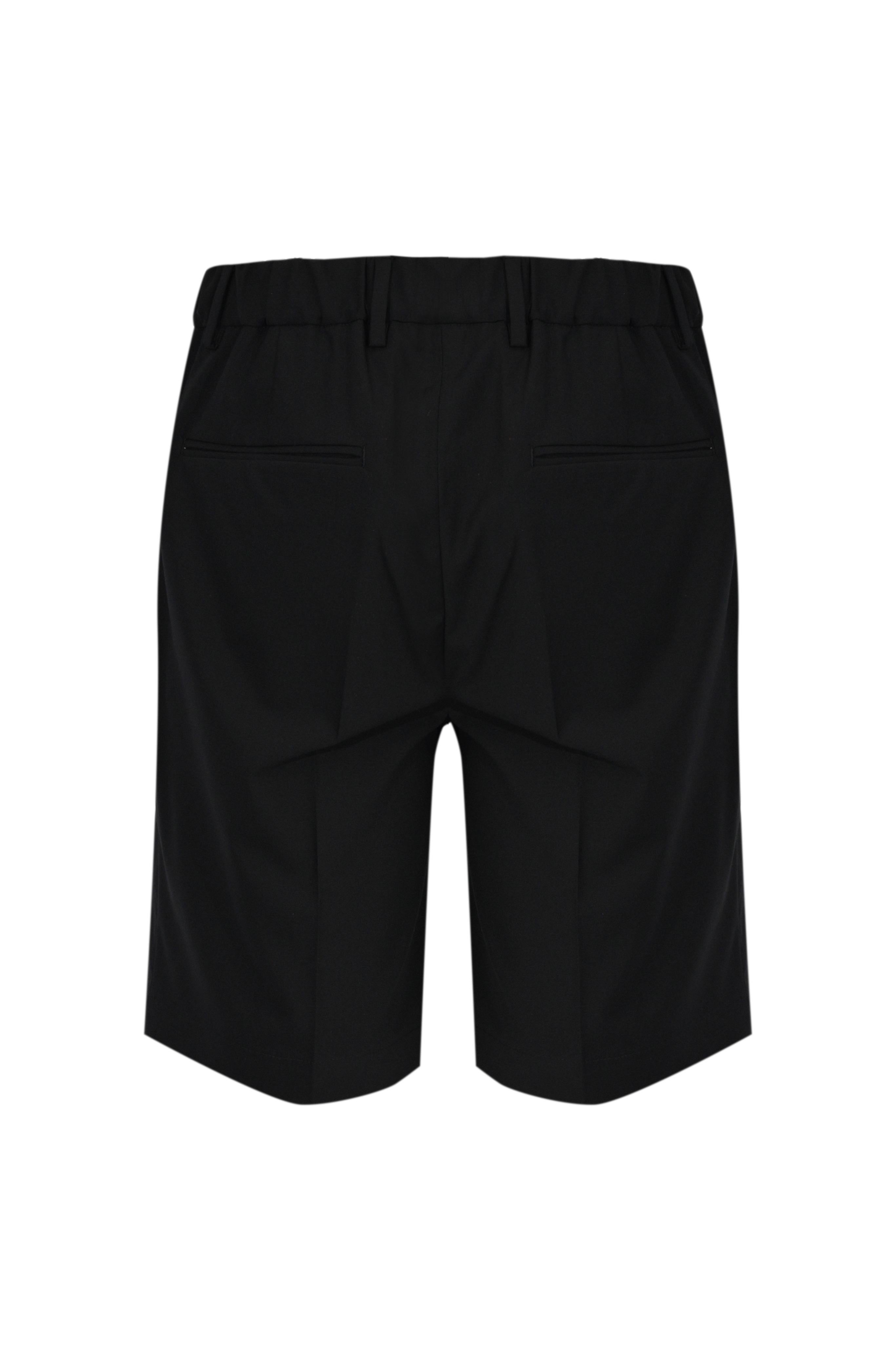 DANIELE ALESSANDRINI<BR/>Bermuda con pinces in misto viscosa Nero DUSL0003-PL0101 9000 DANIELE ALESSANDRINI 