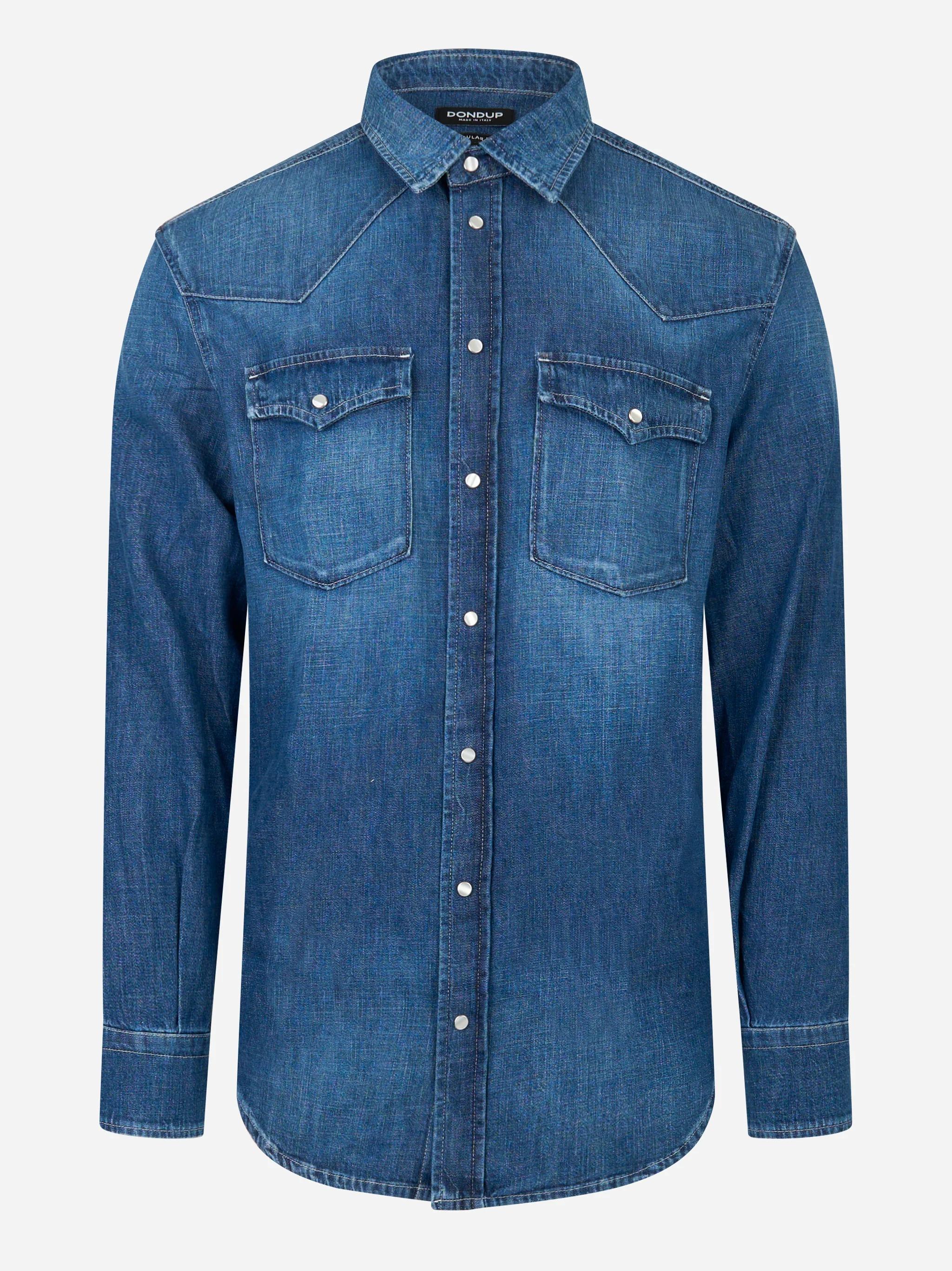 DONDUP Camicia western in denim Blu UC343R-DF0272U-LP4 800 DONDUP 