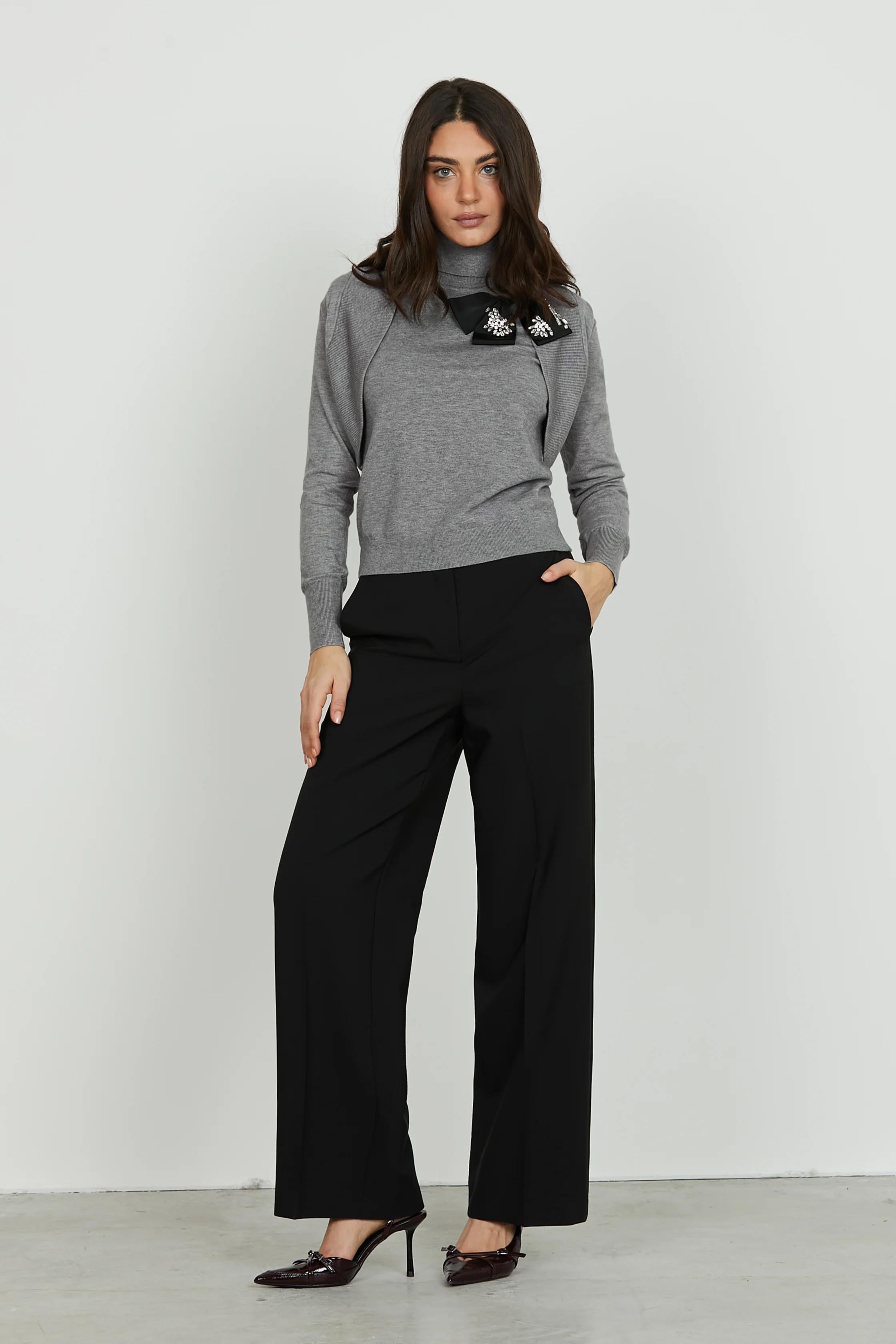 Relish Panta CASTELLA_C vita alta con elastico più tasche francesi black RDA2507006058 BLACK RELISH 