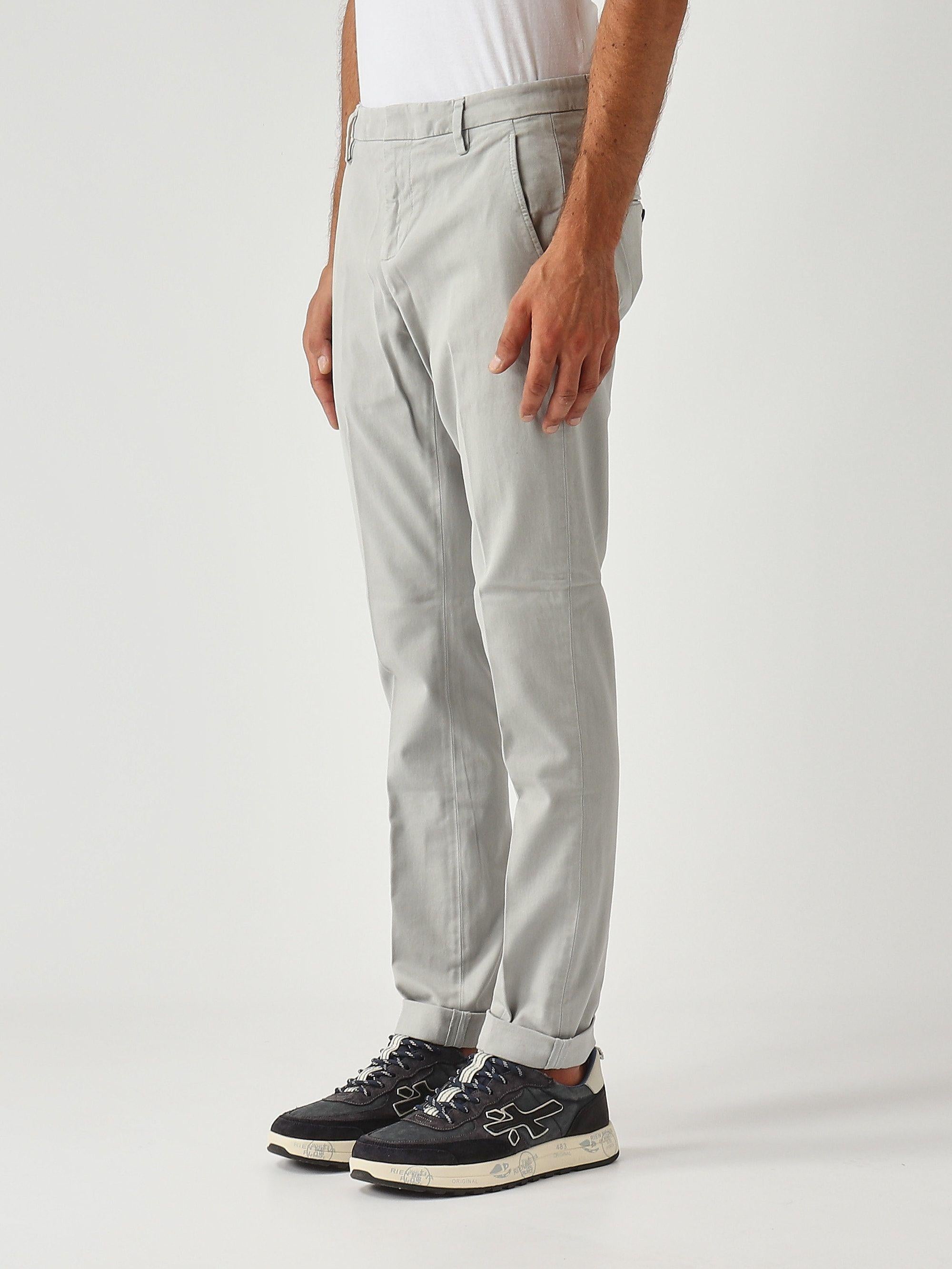Pantalone Gaubert slim fit in gabardina di cotone stretch grigio chiaro UP235-GSE043U-PTD 902 DONDUP 