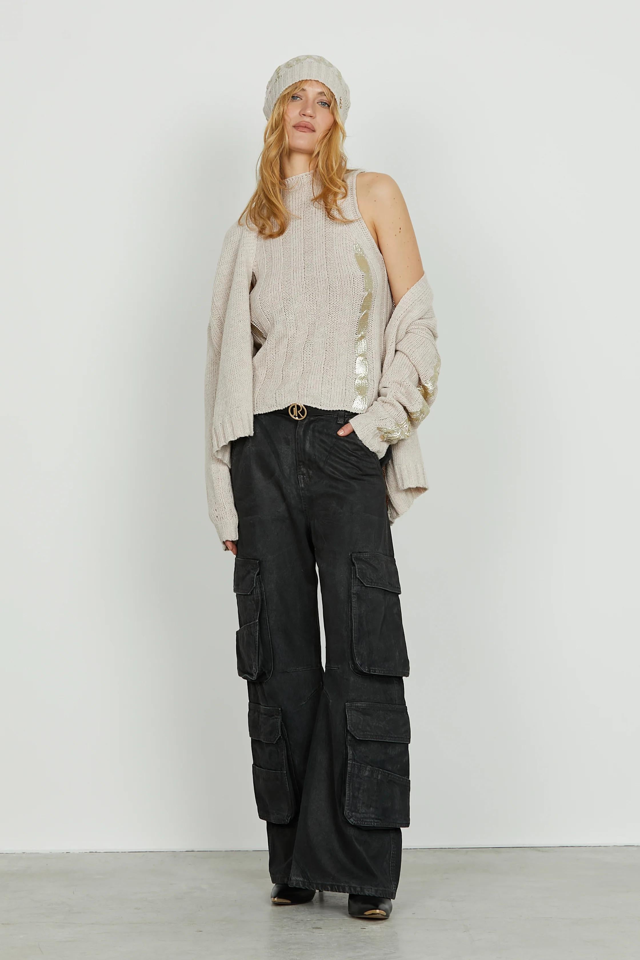 rELISH Panta POCKET_30 v.alta 5 ts più tasconi wild leg fit denim black più laminatura BLACKni RDA2507033012 BLACK RELISH 