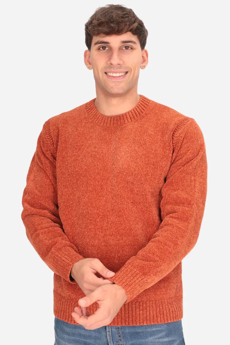 Maglione A Girocollo Uomo Liu Jo In Ciniglia Rust QF5079MA29P 81248 LIU-JO 