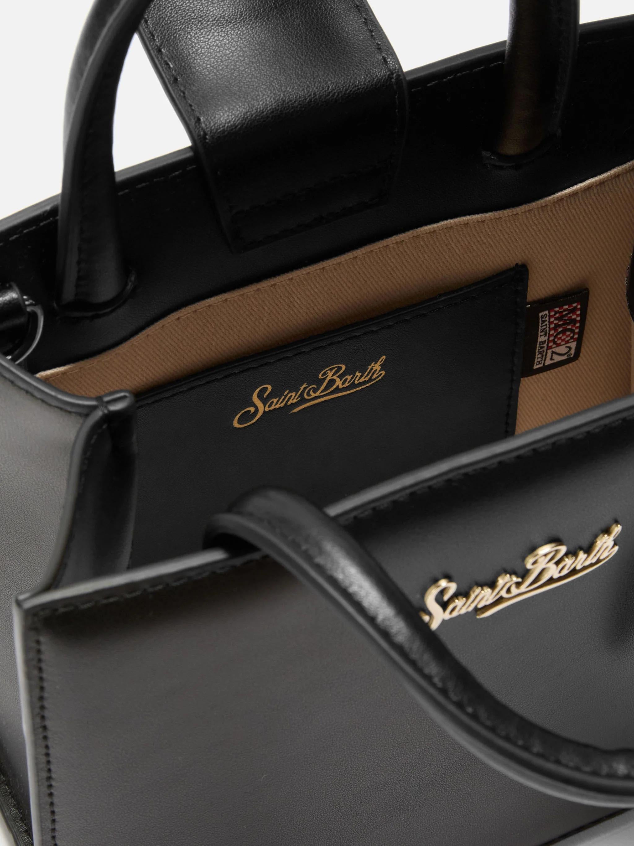 Borsa a mano Shop Bag Mini in pelle nera SHBM0002 00507I MC2 SAINT BARTH 