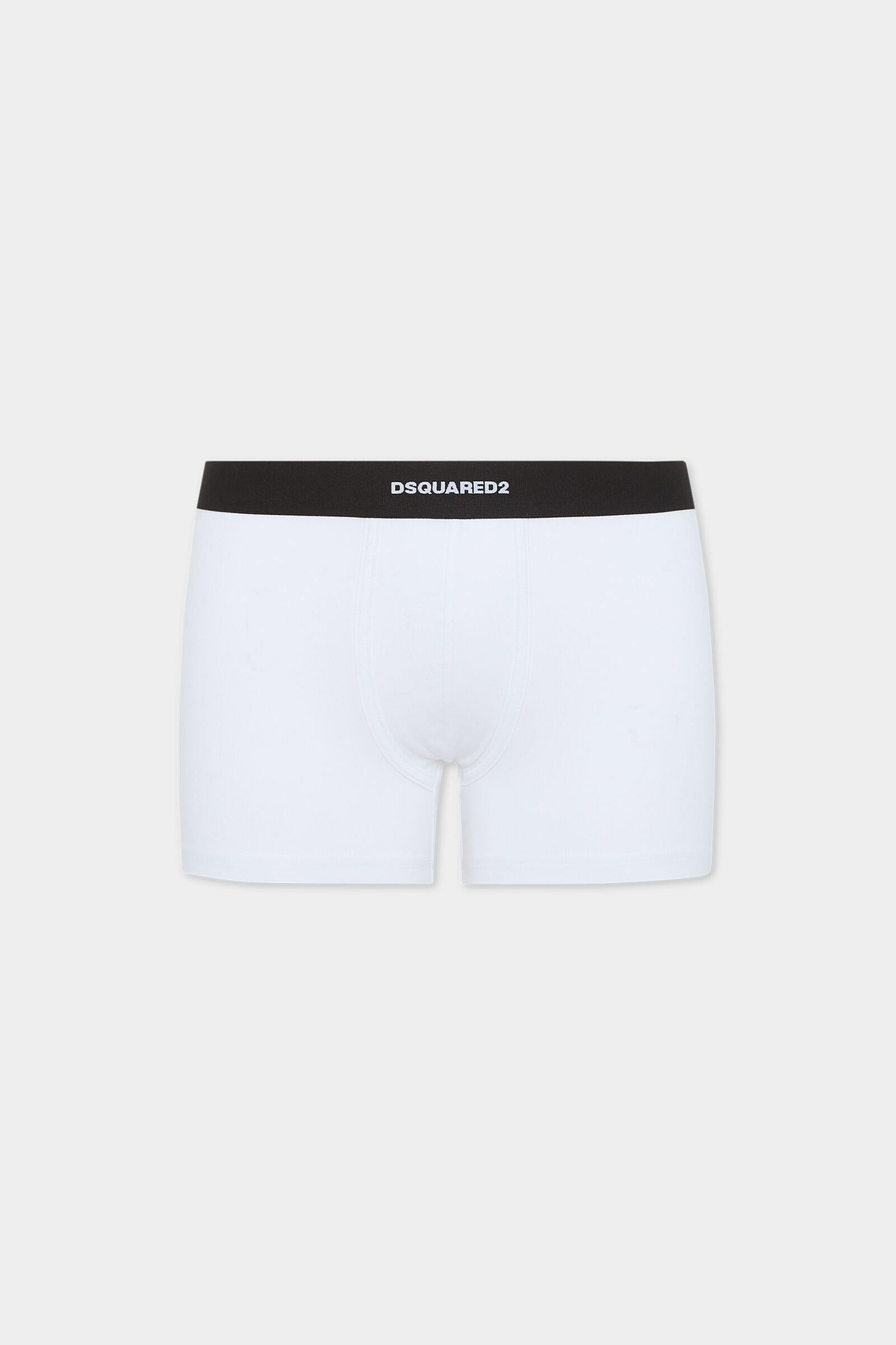 Set di 2 boxer in cotone stretch bianco DCX210070 100 DSQUARED 