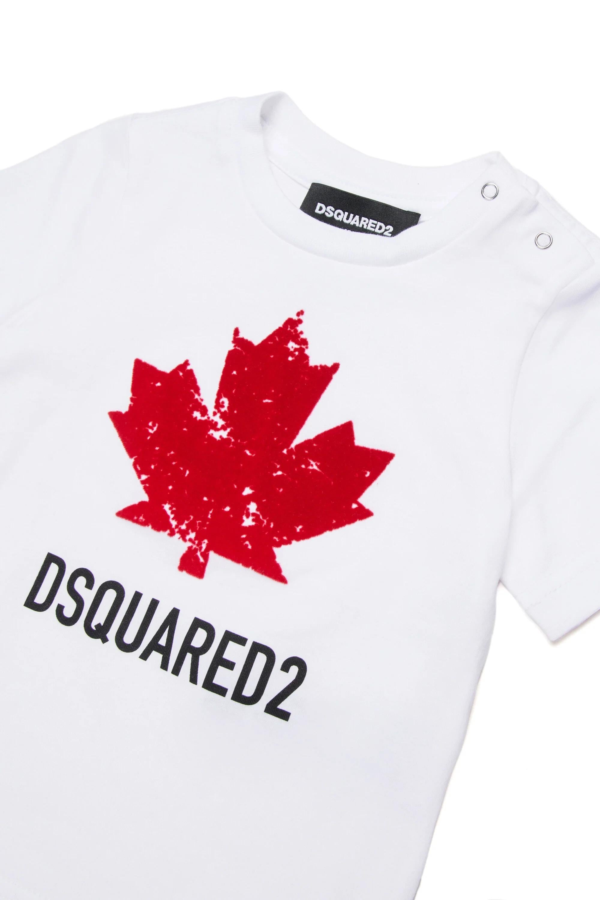 DSQUARED2<BR/>T-shirt in jersey con logo Sport BIANCA DQ2982-D00XM DQ100 DSQUARED KID 