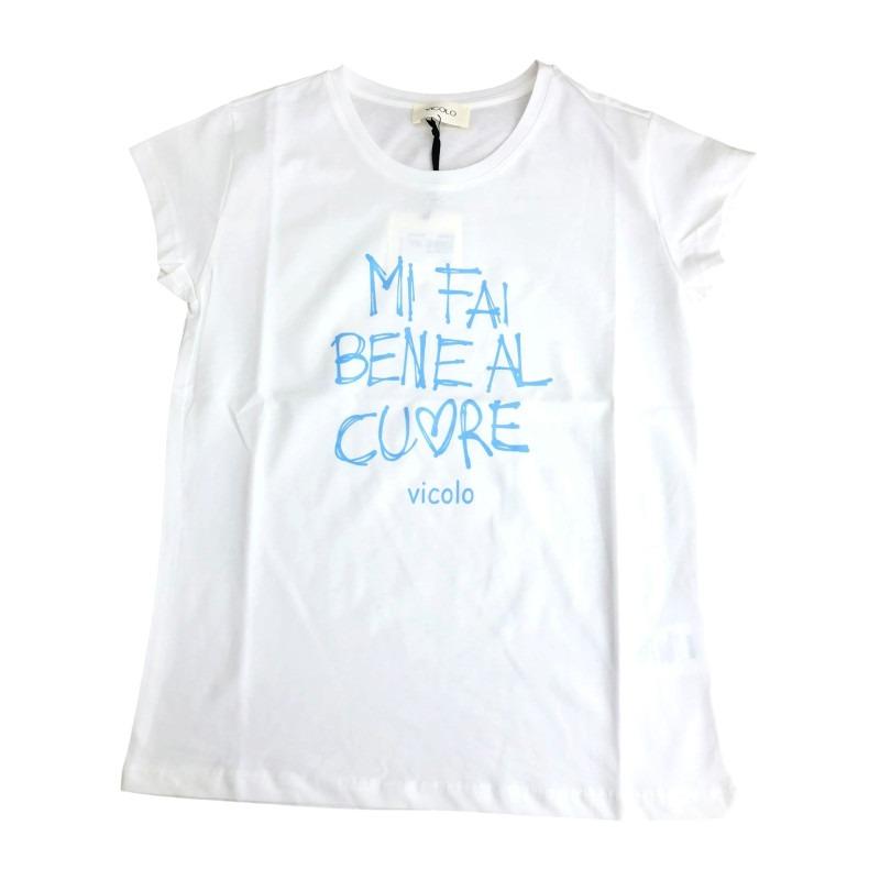 T SHIRT VICOLO SCRITTA MI FAI BENE AL CUORE RAB0635 02 VICOLO 