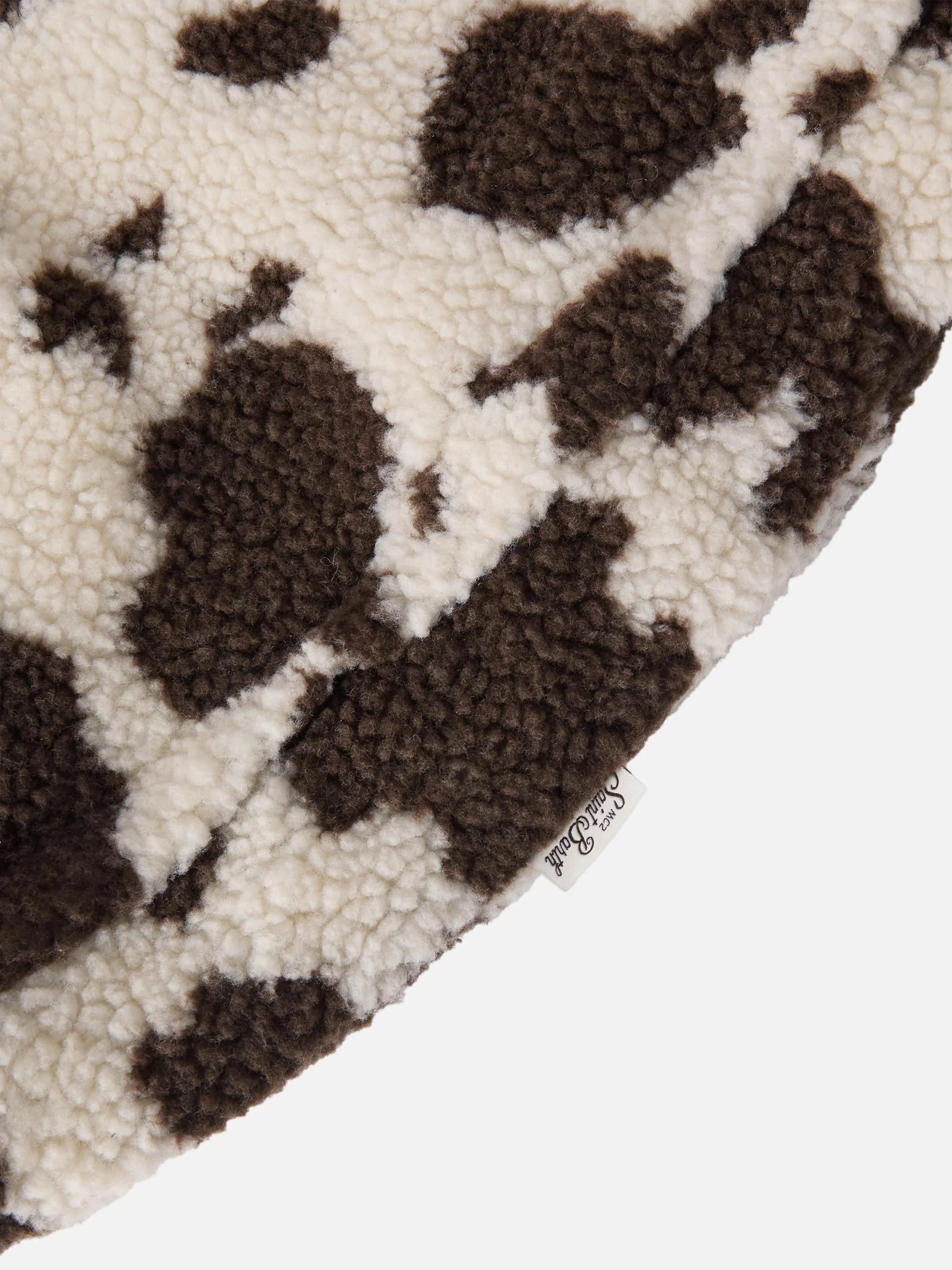 Tuta da neve Ice Cream Teddy imbottita con fodera in teddy stampa muccata GLC002 00198I MC2 SAINT BARTH 