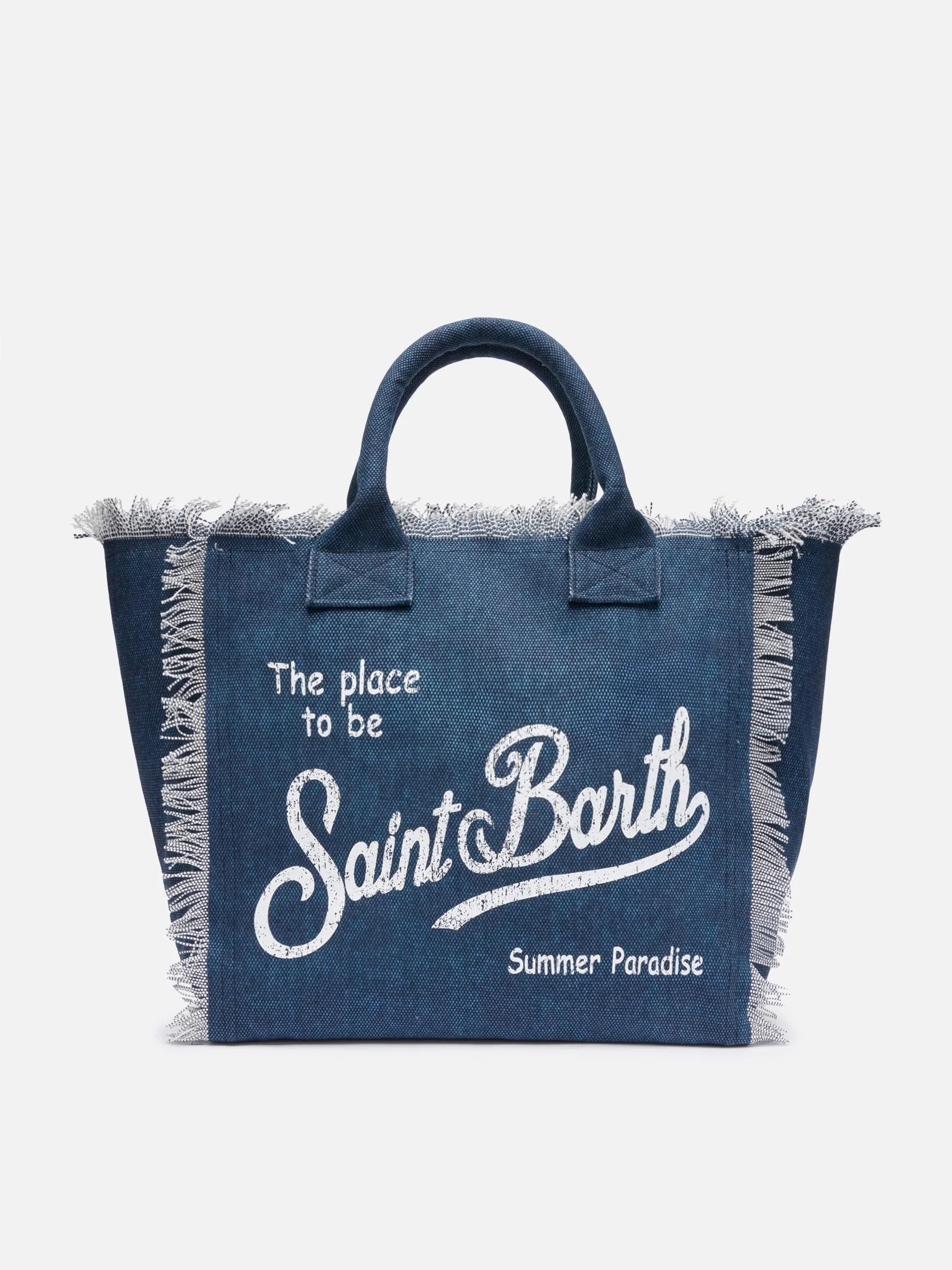 Borsa a spalla Vanity in canvas di cotone indaco VANI001 00431L MC2 SAINT BARTH 