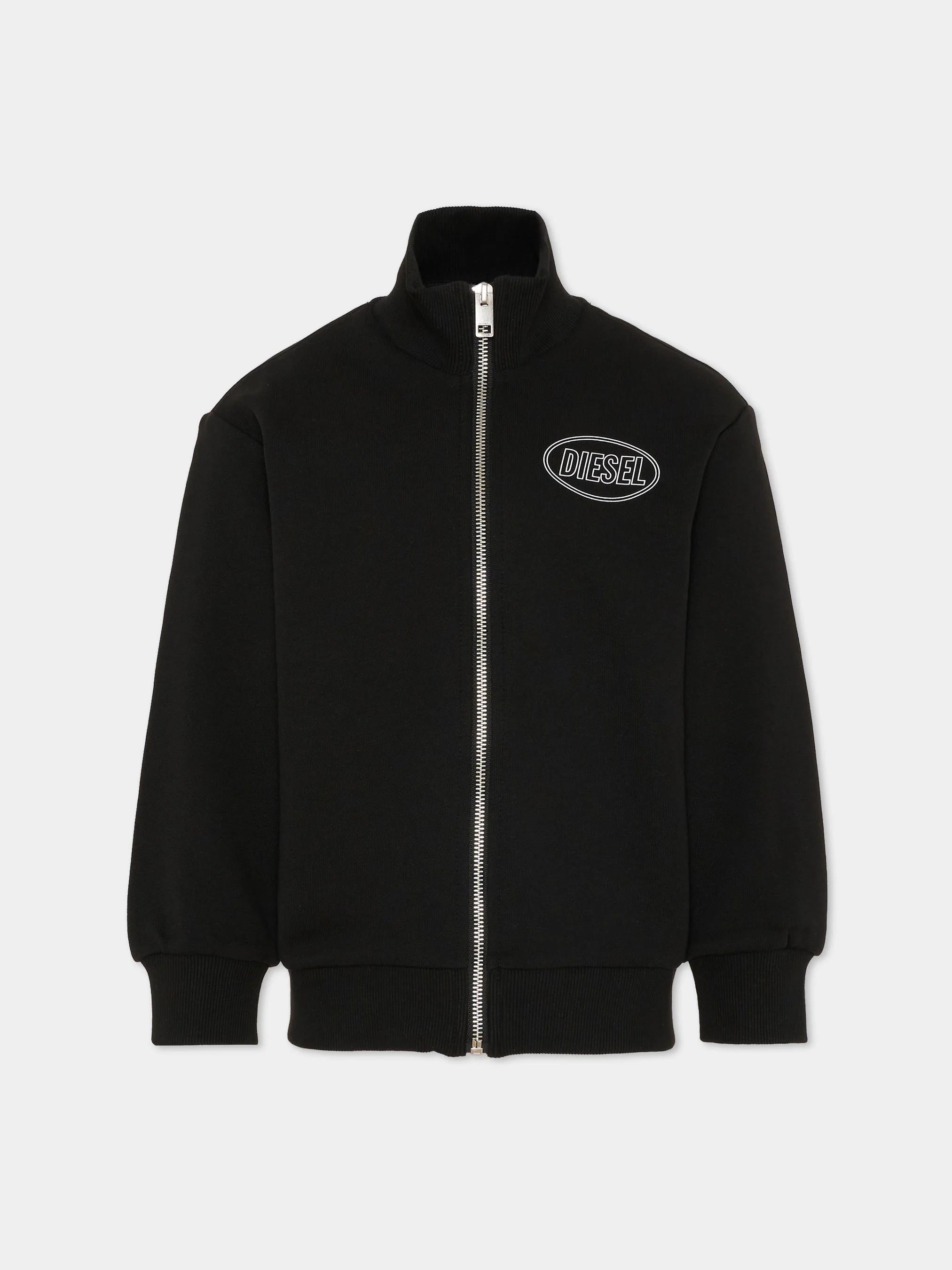 Diesel<BR/>Felpa nera per bambino con logo J02613-0GEAD K900 DIESEL 