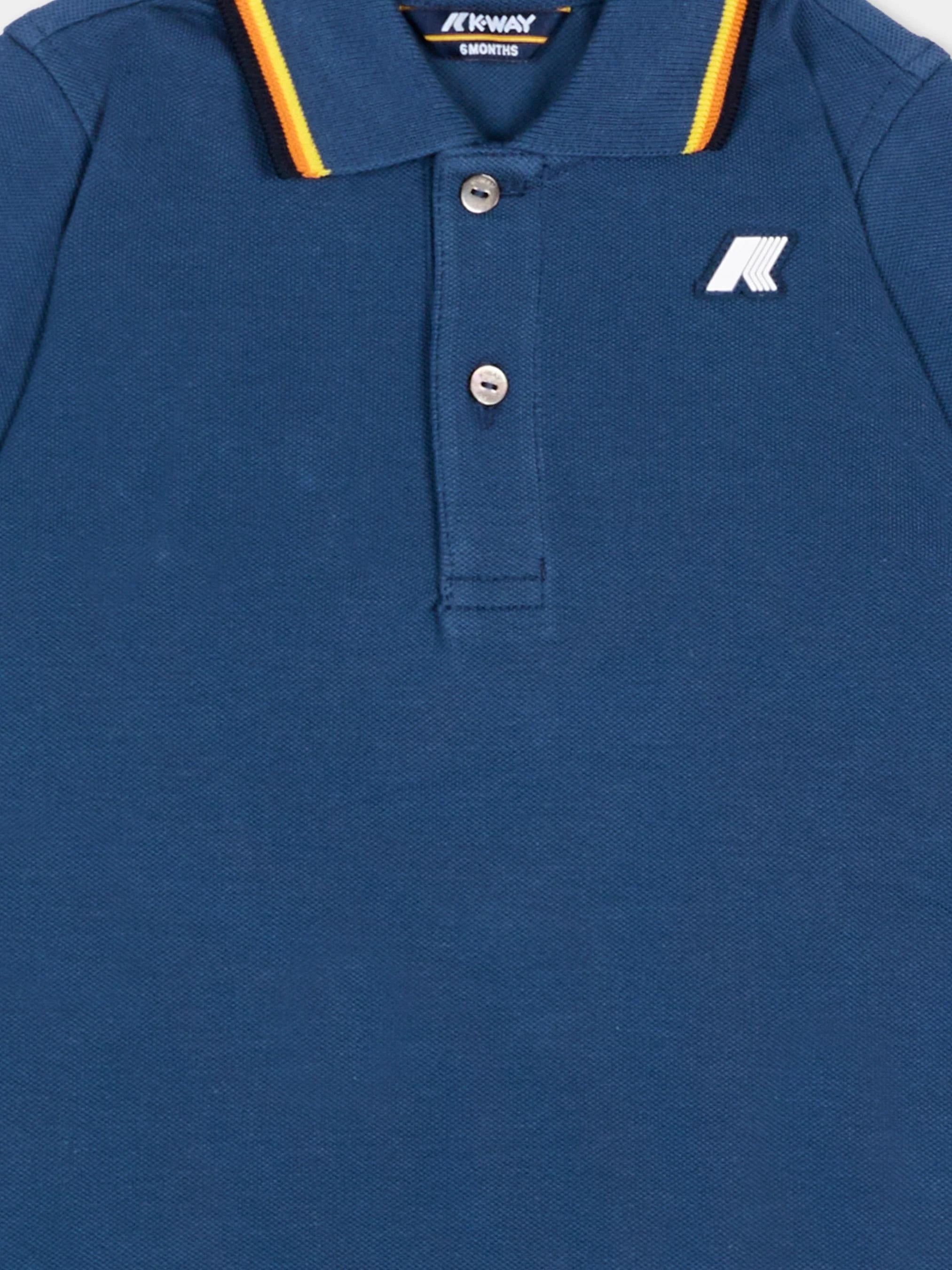Babygrow unisex in piqué elasticizzato blu insignia K71373W B67 K-WAY 