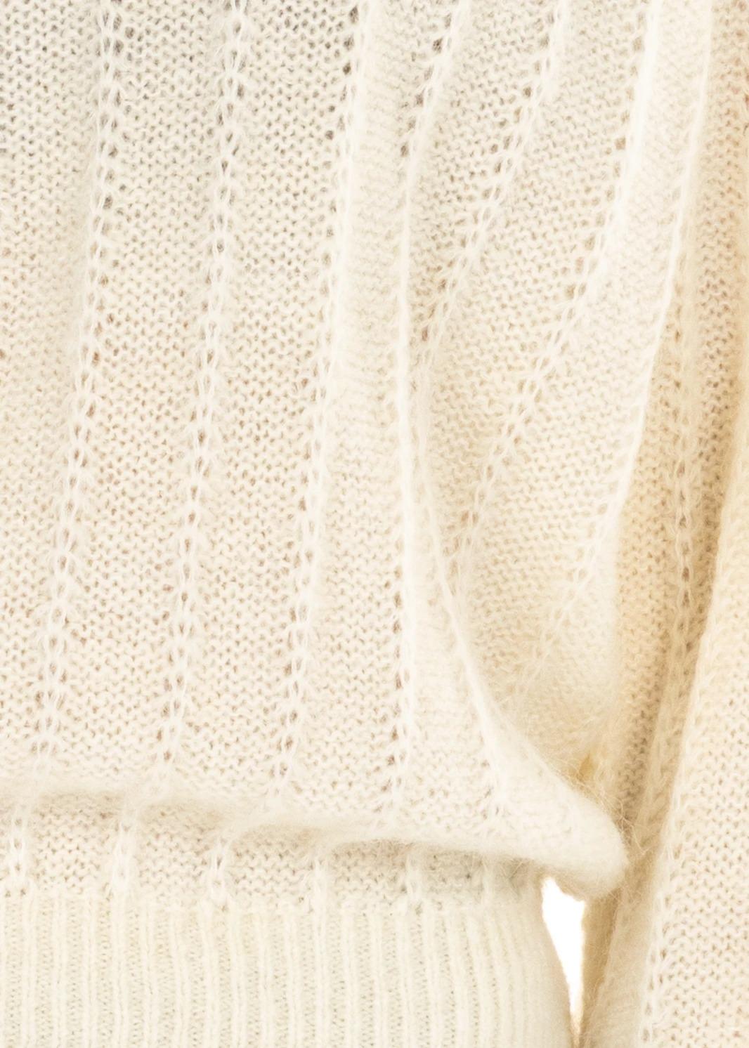 Roy Roger's maglione vertical rib alpaca white RND90260CP22XXXX C0069 ROY ROGER'S 