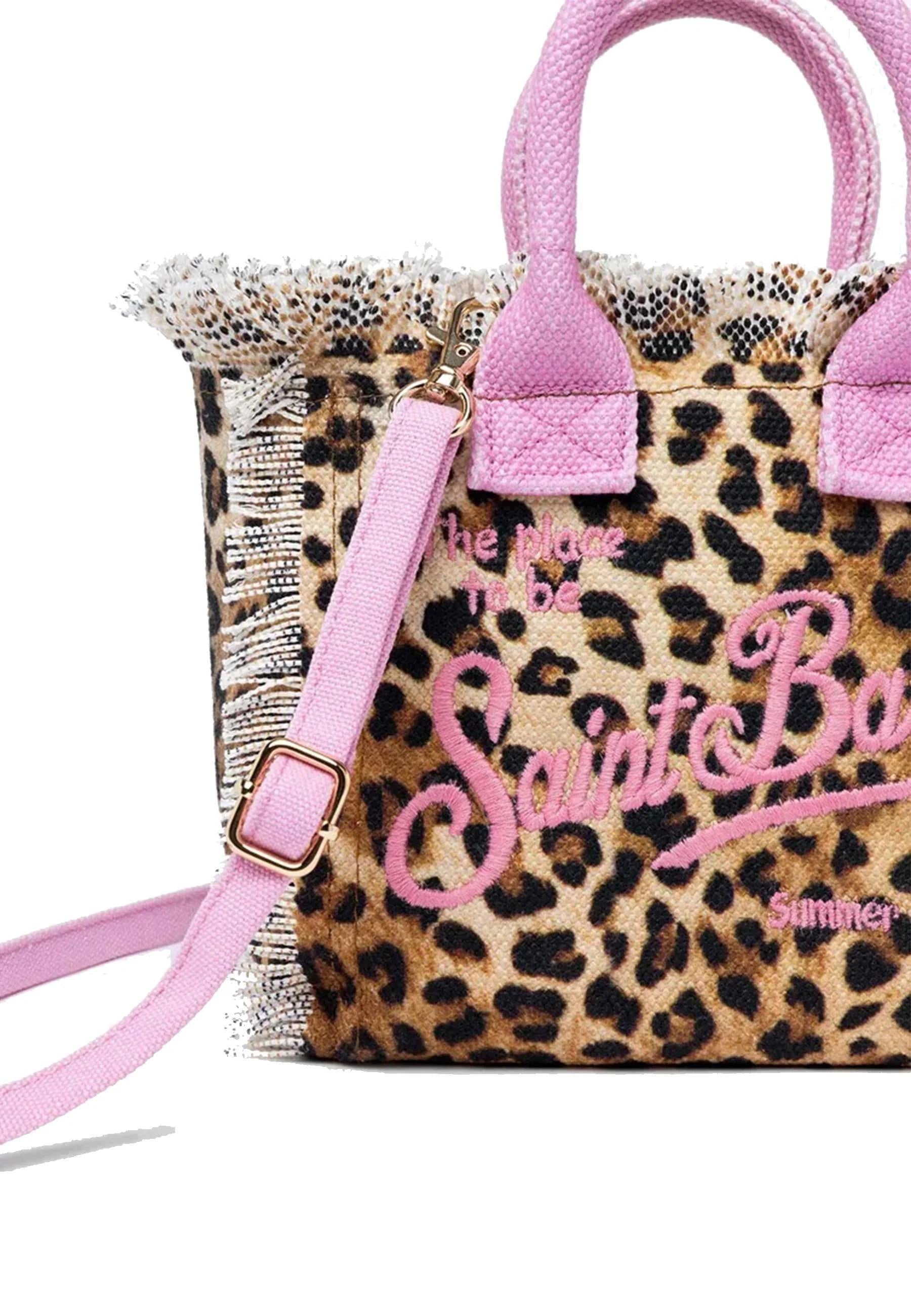 Mc2 saint barth Borsa Vanity Mini Leopardata con Logo Rosa VAMI001 02591L MC2 SAINT BARTH 