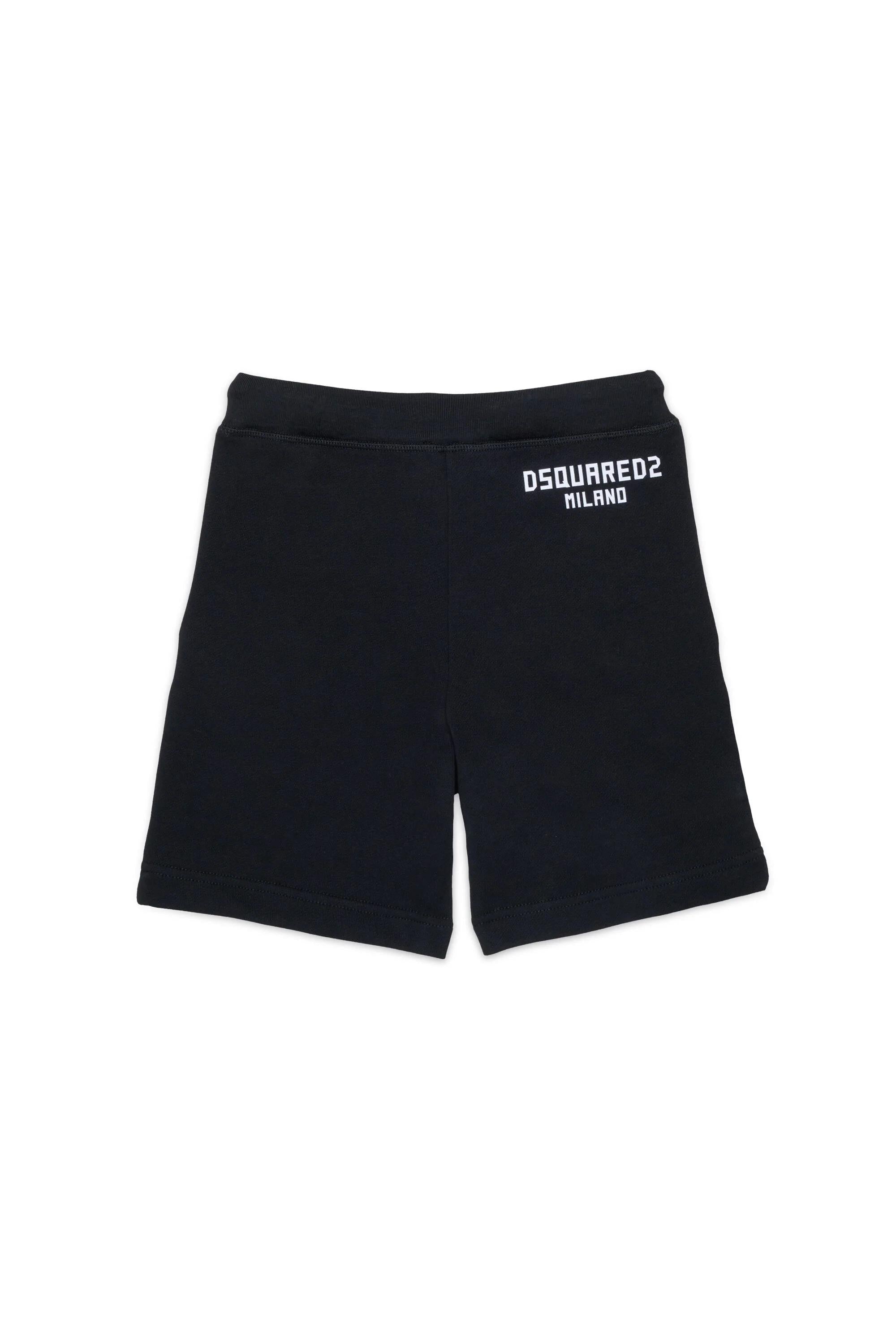 DSQUARED2<BR/>Pantaloncini in pile con logo nero DQ3200-D0A9U DQ900 DSQUARED KID 