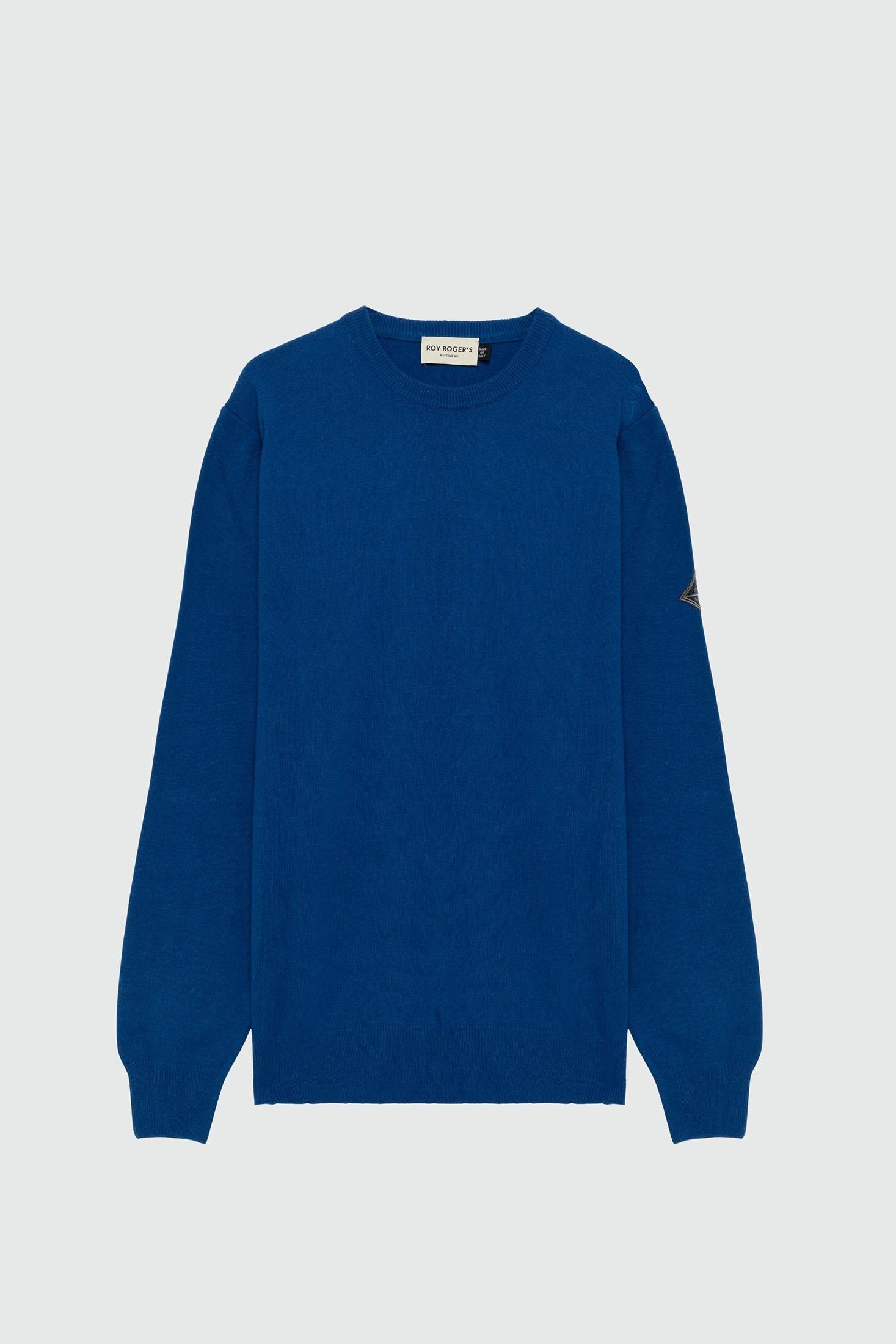 MAGLIONE GIROCOLLO IN LANA E CASHMERE FINEZZA 12 COBALTO RRU502CC53XXXX C0144 ROY ROGER'S 