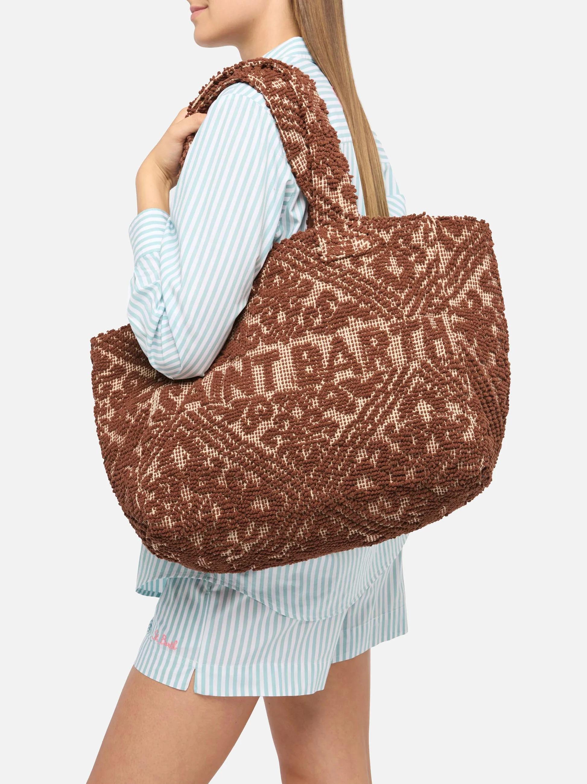 Tufting Cotton Tote Bag marrone TUFB0001 00098L MC2 SAINT BARTH 