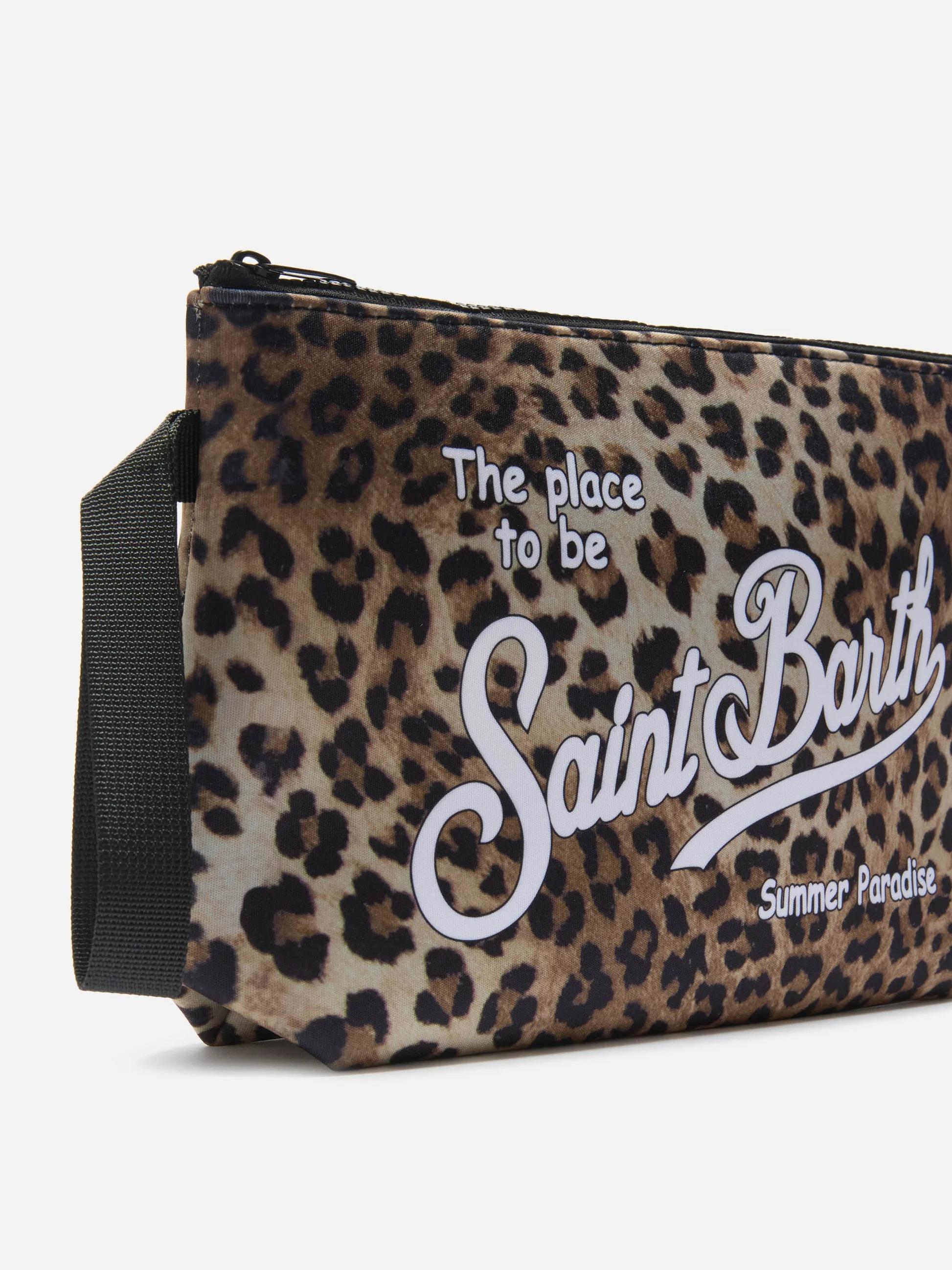 Pochette Aline in scuba con stampa leopardata ALI0021 00653L MC2 SAINT BARTH 