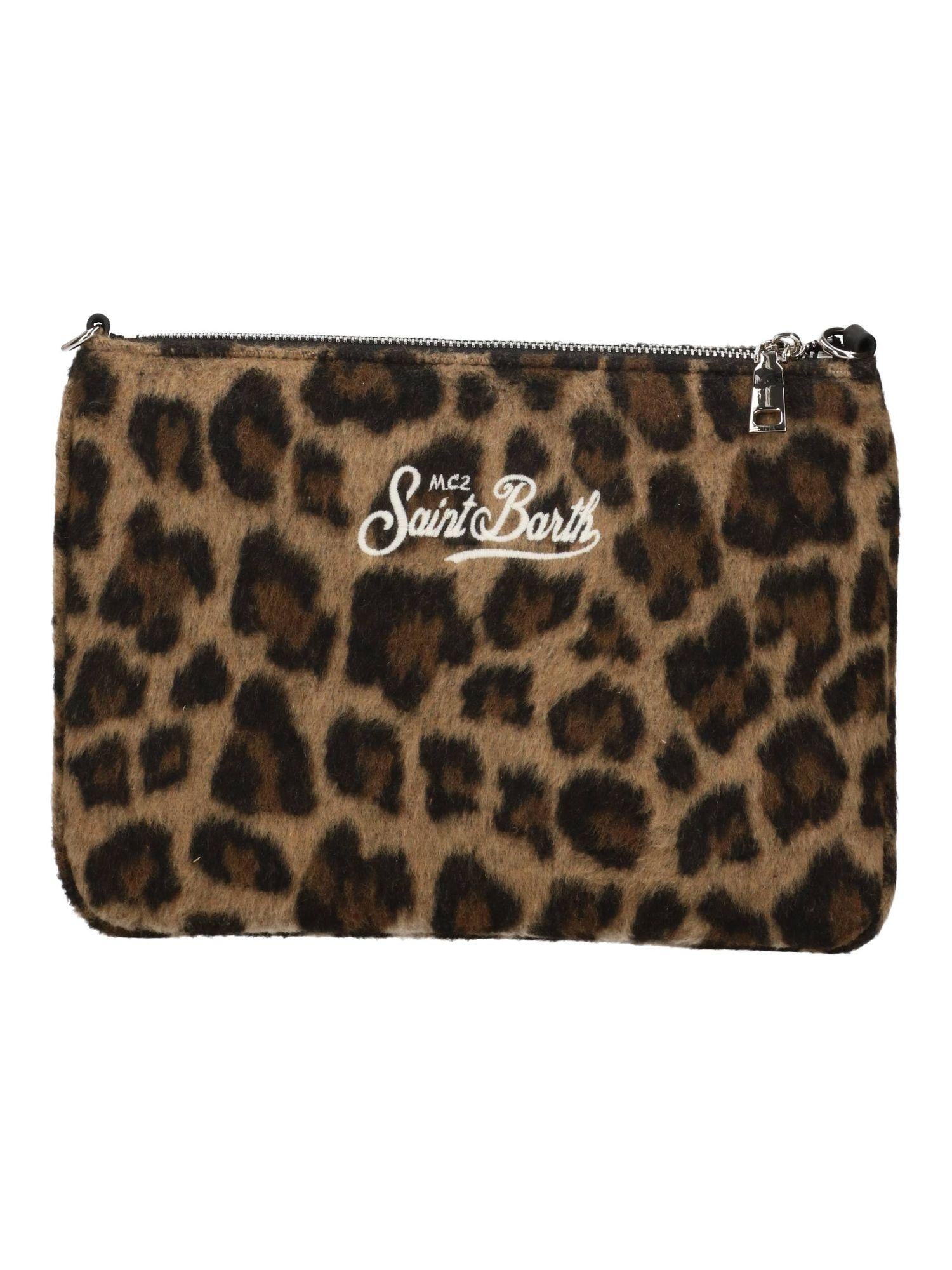 Pochette MC2 Saint Barth PAR0025 00223I PARISIENNE FELT da donna leopardato. PAR0025 00223I MC2 SAINT BARTH 