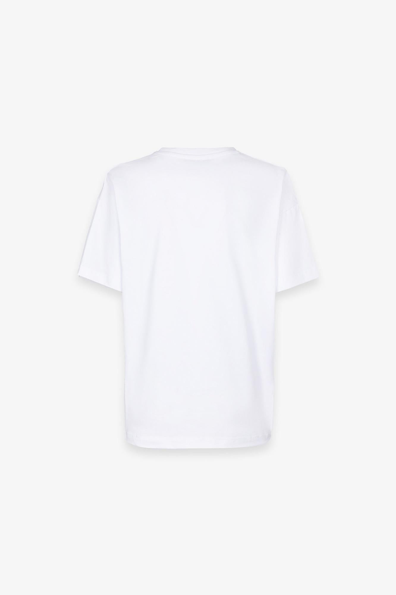 T-Shirt Paricollo Mezza Manica Con Ricamo  Bianco - Gaëlle Paris GAABW09252-PTTS0043 BIANCO GAELLE 