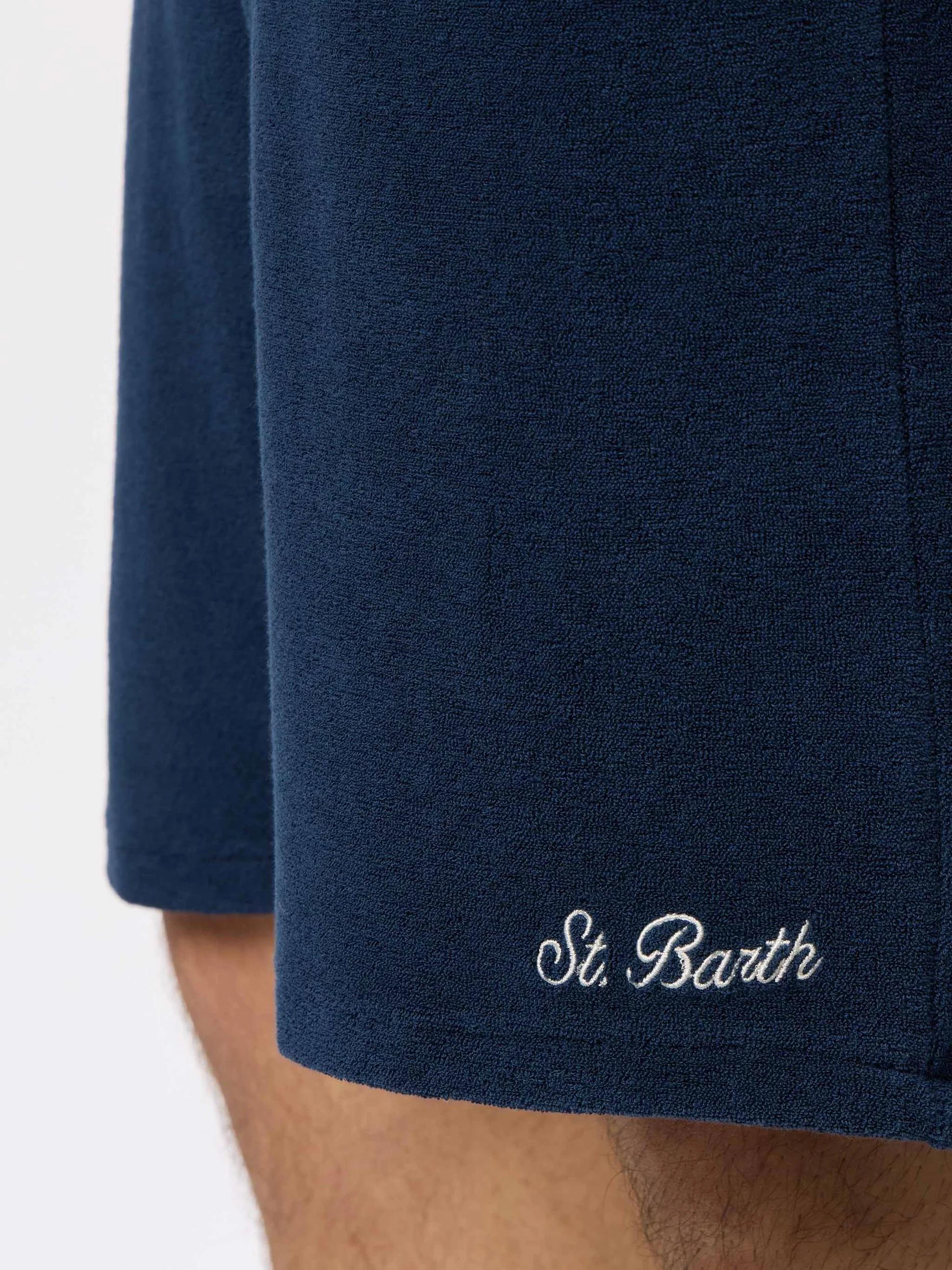 Bermuda Randle Sponge in tessuto effetto spugna blu navy tinta unita blu RANL003 00145L MC2 SAINT BARTH 