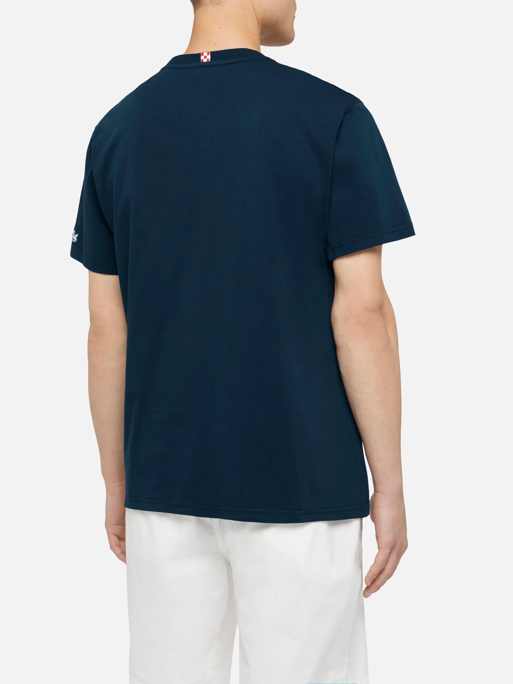 Tshirt in cotone Austin con ricamo e stampa orologio NON VOGLIO MICA LA LUNA AUS0001 04348L MC2 SAINT BARTH 