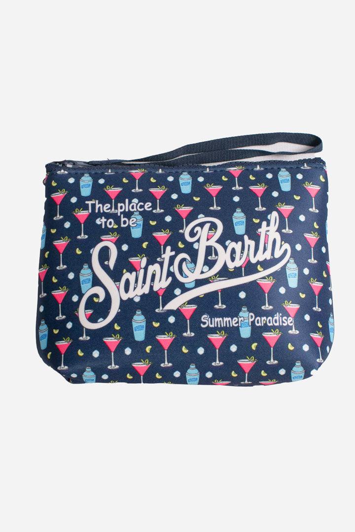 Pochette Aline in scuba con stampa cosmo blu ALIN001 00070H MC2 SAINT BARTH 