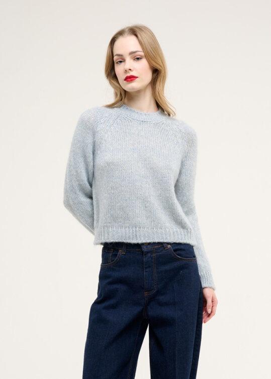 Croché maglia girocollo lux CELESTE CR09343 284 CROCHE 