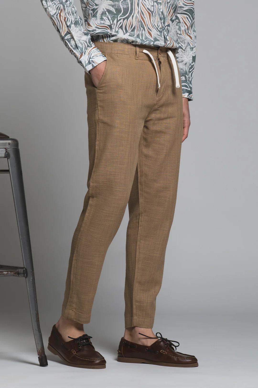 MILES CHINO LONG IN COTTON DOBBY BEIGE IM26SSPM-MILES-DOB C51 IMPURE 