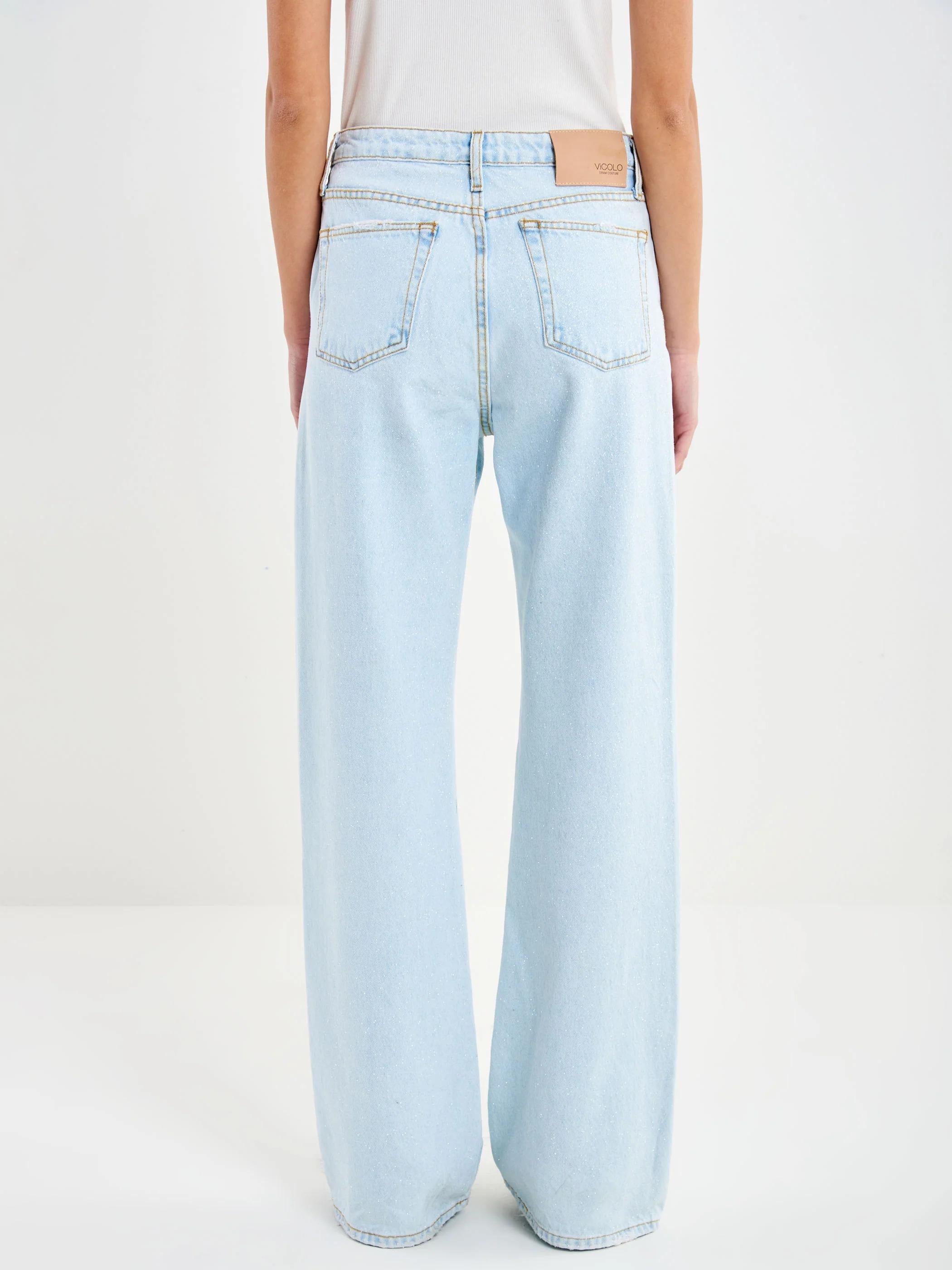VICOLO Jeans Zeno Chiaro con Glitter DAB5115 DENIM CHIARO VICOLO 