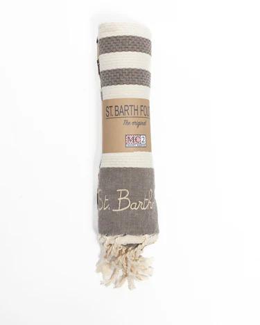 MC2 SAINT BARTH<BR/>Telo da Mare in Cotone a Righe Marrone FOUT012 07688L MC2 SAINT BARTH 