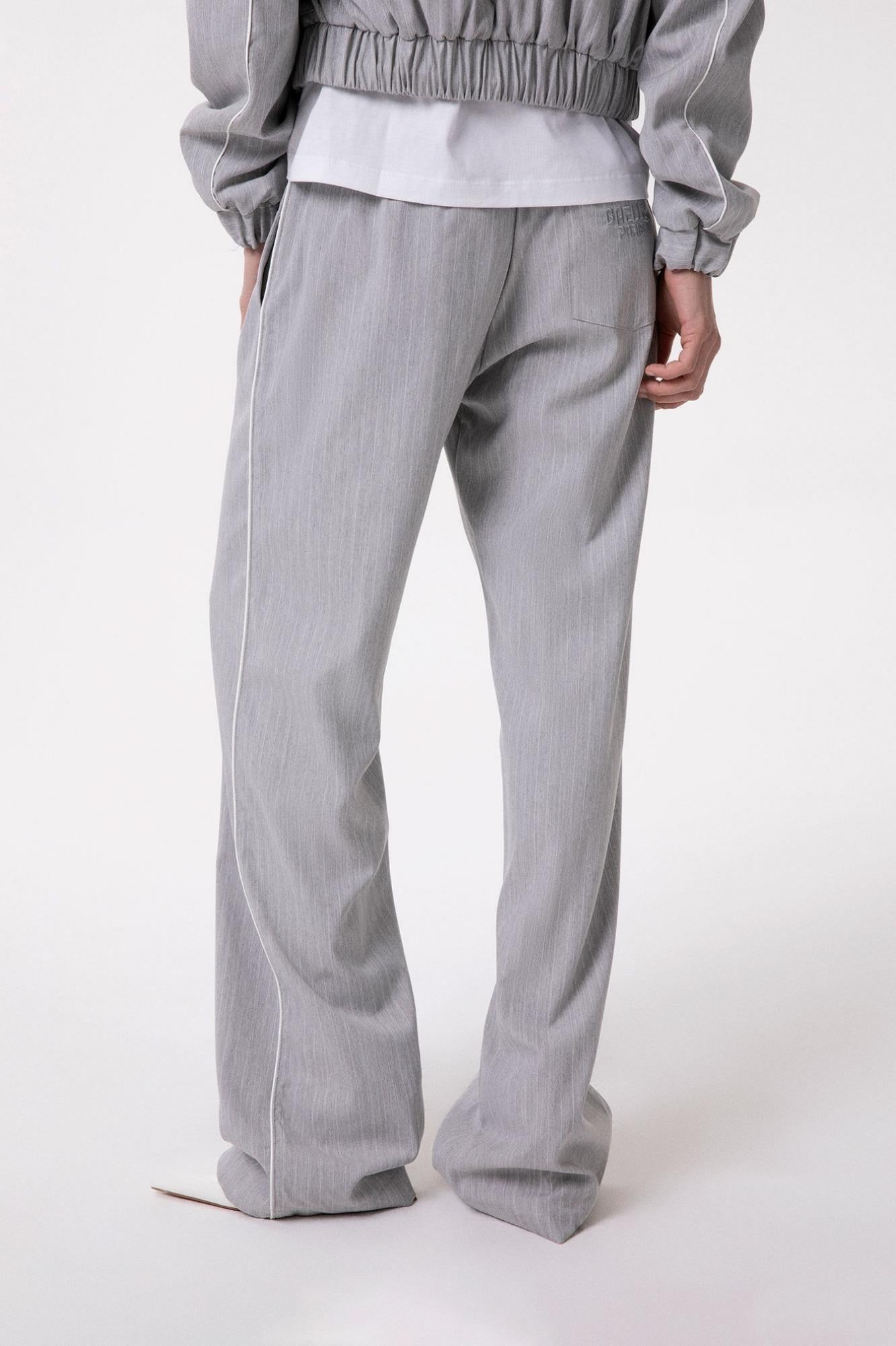 Pantalaccio Gessato Con Ricamo Sul Retro Tasca  Grigio - Gaëlle Paris GAABW09813-TMTS0256 GR00 GAELLE 
