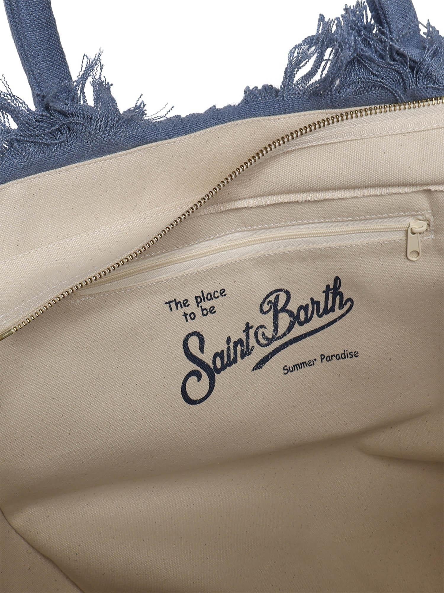 Borsa Vanity regular in lino denim tinta unita VANI022 00262L MC2 SAINT BARTH 